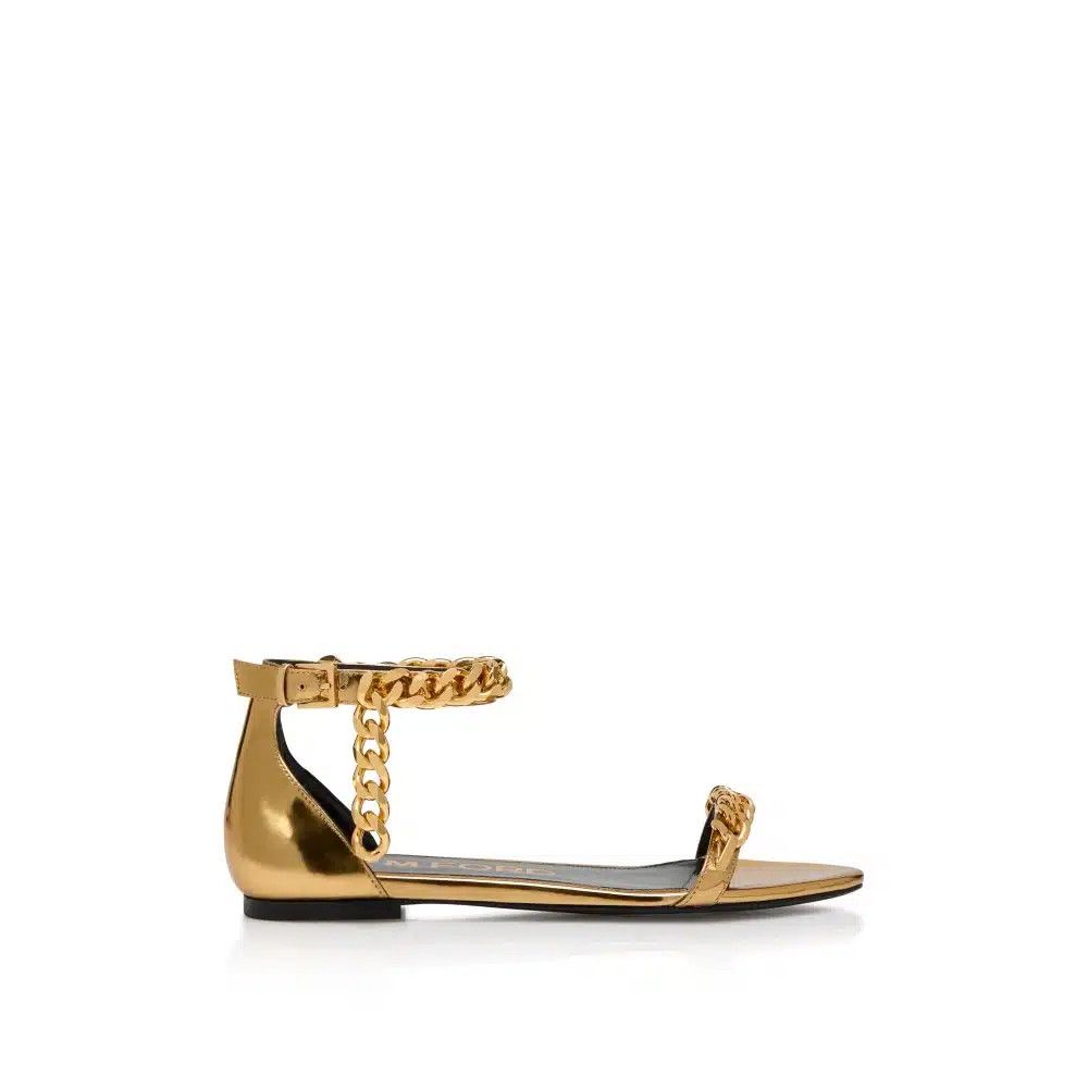 Tom Ford o1loc1c0325 W3067T Chain Flats in Gold Size US 9 / IT 39 - 1 Thumbnail