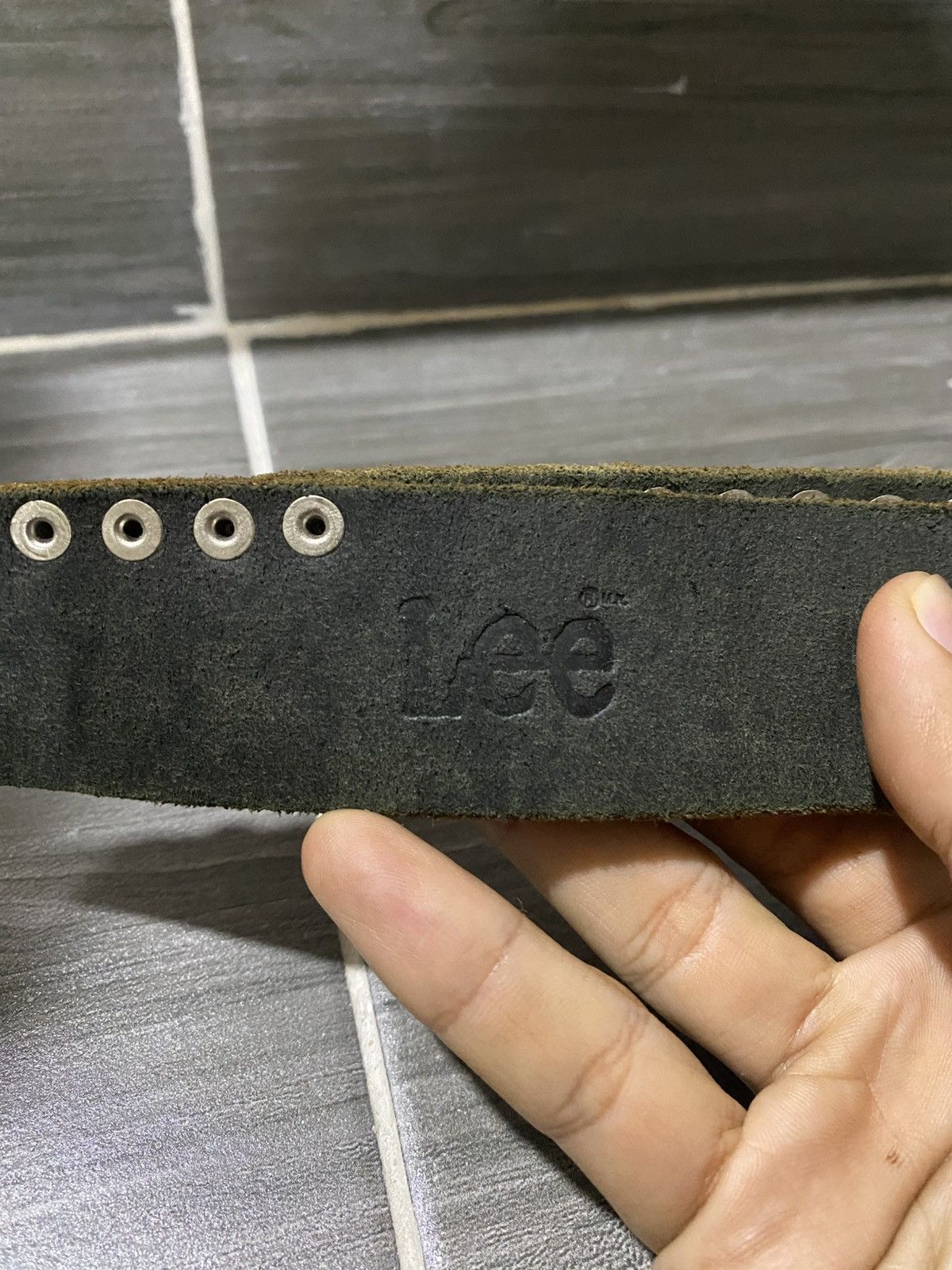 Lee Lee Mr Black Leather Black Belt Studded Metal Pyramid Size 36 - 8 Thumbnail