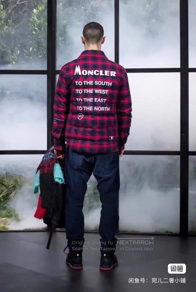 Fragment Design FRAGMENT x MONCLER Red Plaid Down Shirt. Size US L / EU 52-54 / 3 - 8 Thumbnail