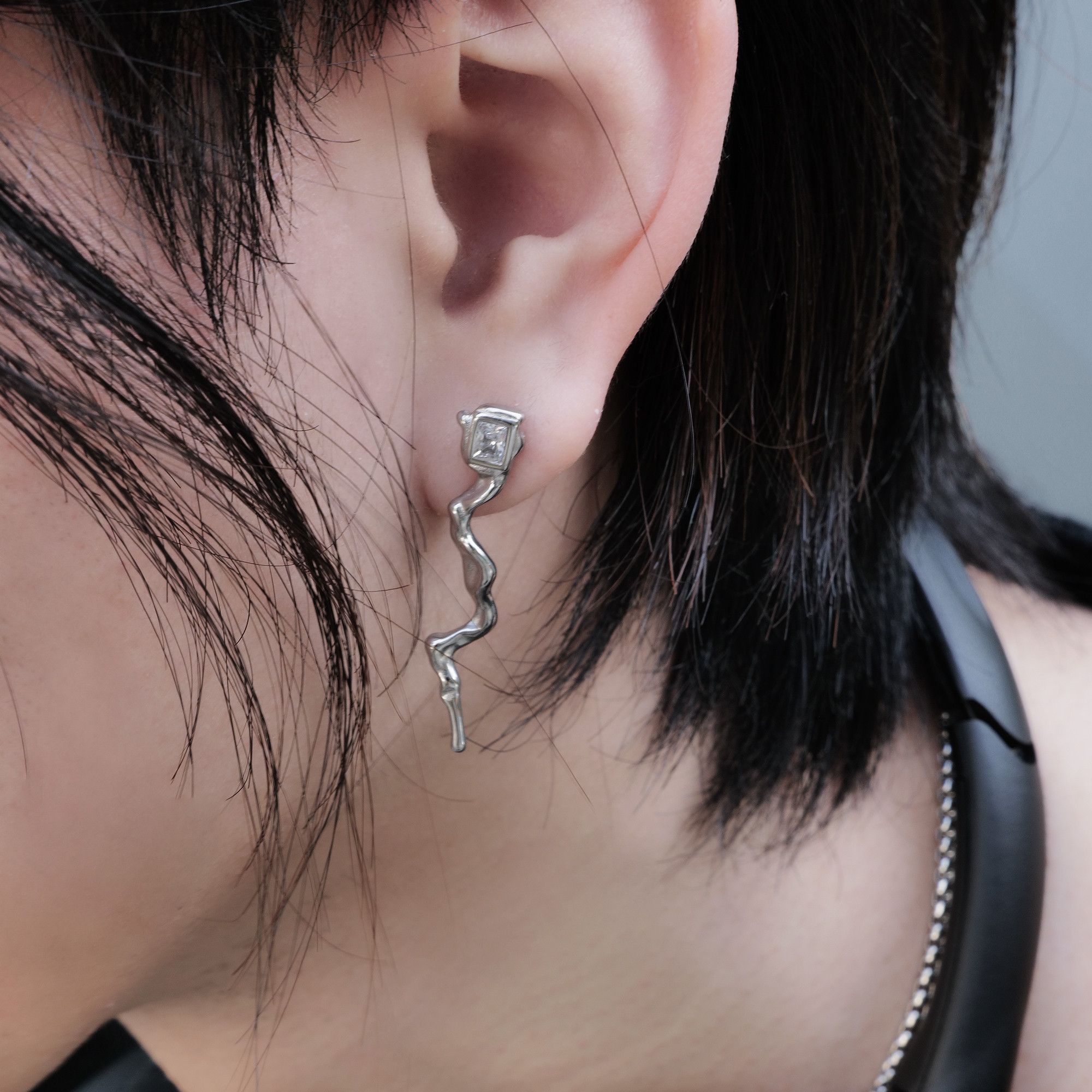 Jewelry Hip-hop Earrings One Pairs Chrome Jewelry Size ONE SIZE - 4 Thumbnail