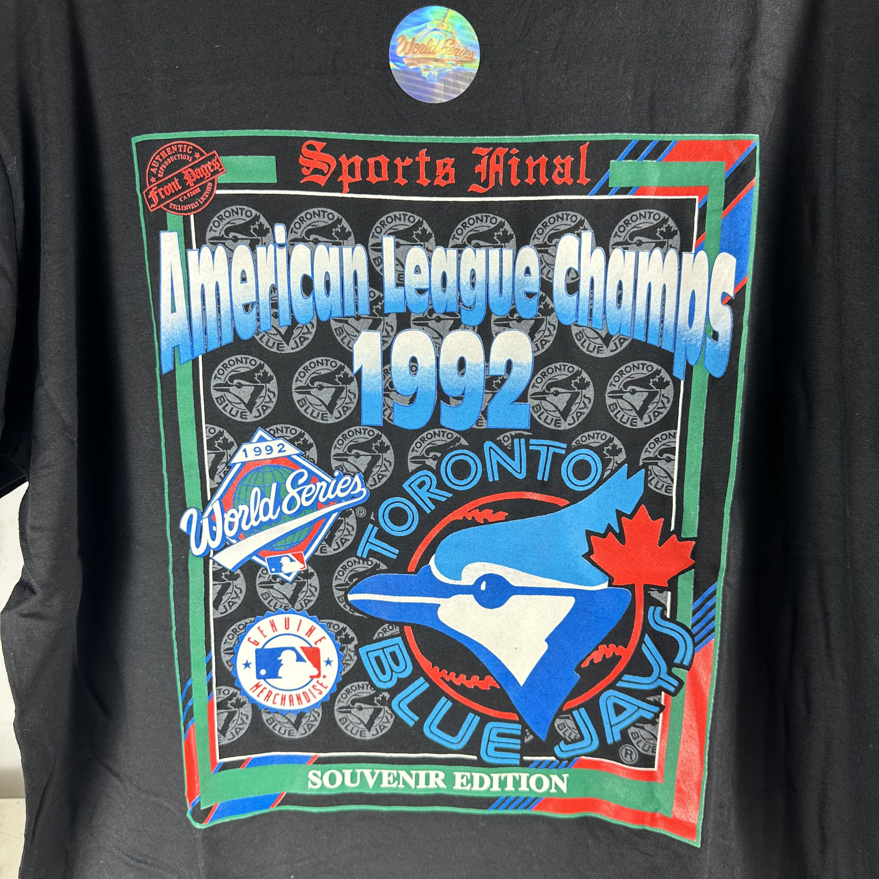 Vintage ​Vintage 1992 Toronto Blue Jays MLB Champs Graphic T-shirt Size US XXL / EU 58 / 5 - 2 Thumbnail