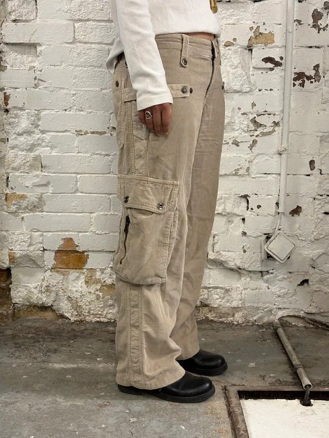 Dolce & Gabbana AW2004 Dolce & Gabbana Beige Corduroy Multi-Pocket Cargo Pants Size 26" / US 2 / IT 38 - 3 Thumbnail