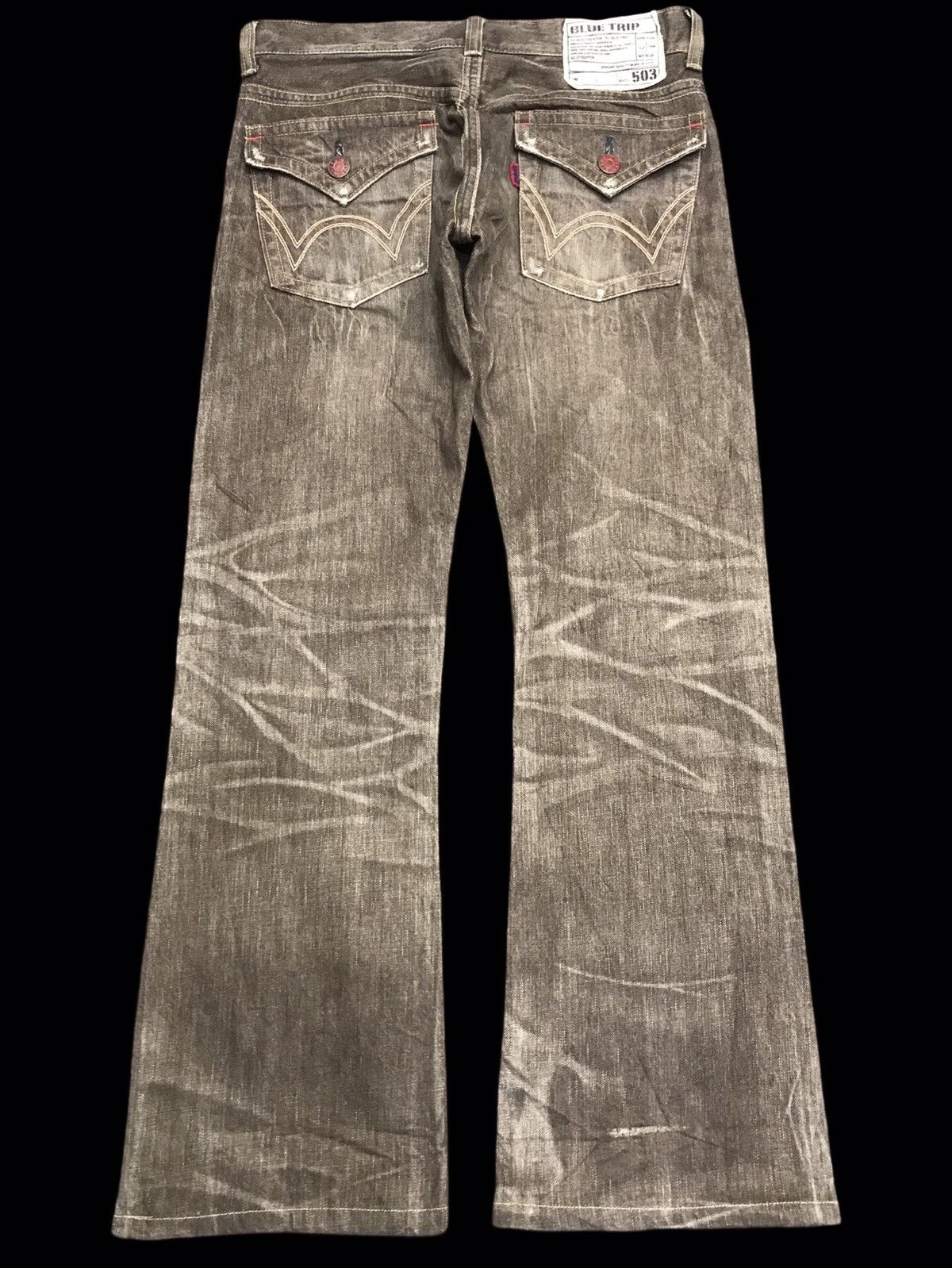 Edwin 💥FLARE💥ARCHIVAL RARE EDWIN 503 SICK FADES FLARE DENIM F382 Size US 32 / EU 48 - 2 Thumbnail