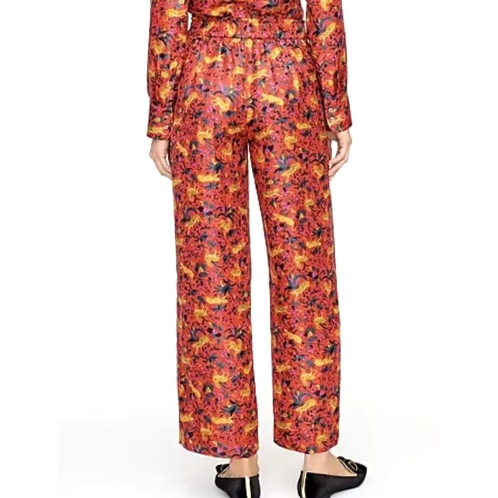 J.Crew J.Crew Collection Pant Women's 8 Silk Twill Pull On In Jungle Cat Floral Print Size 30" / US 8 / IT 44 - 3 Thumbnail