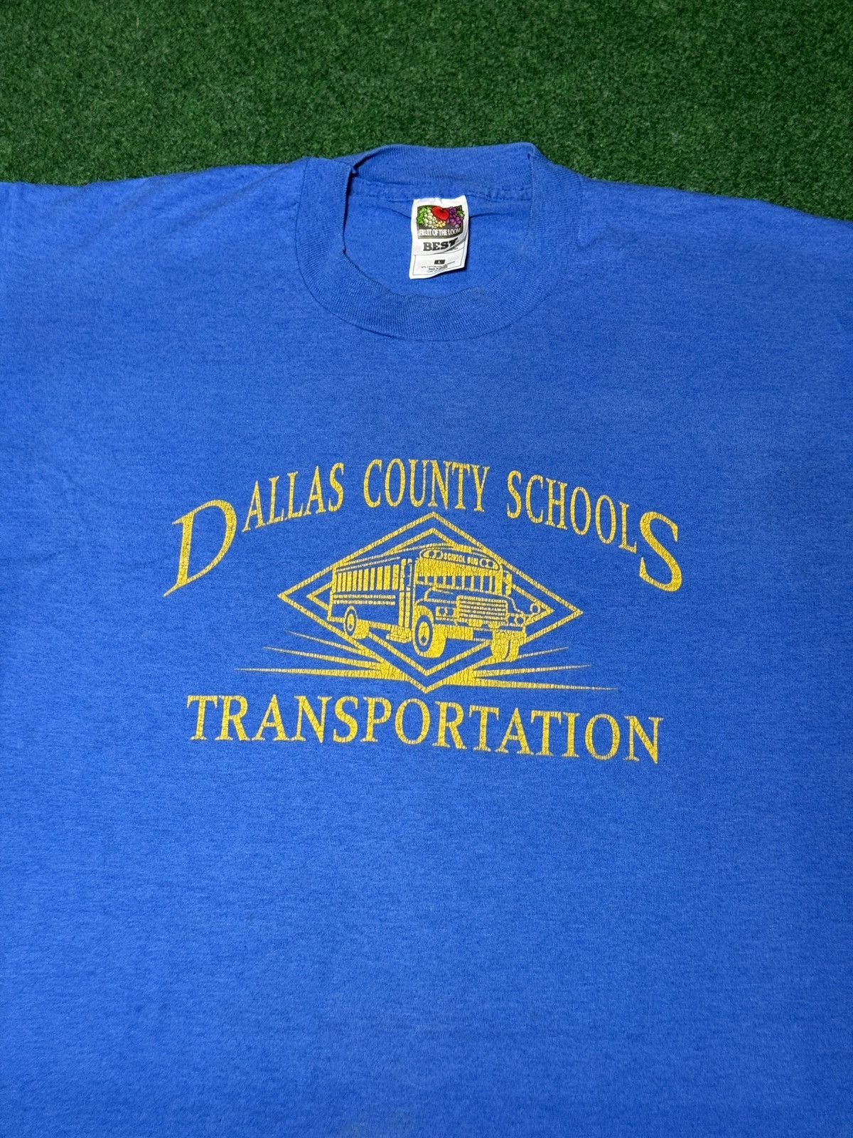 Fruit Of The Loom × Vintage Vintage 90s Dallas County School Bus Driver Texas T Shirt Size US L / EU 52-54 / 3 - 2 Thumbnail
