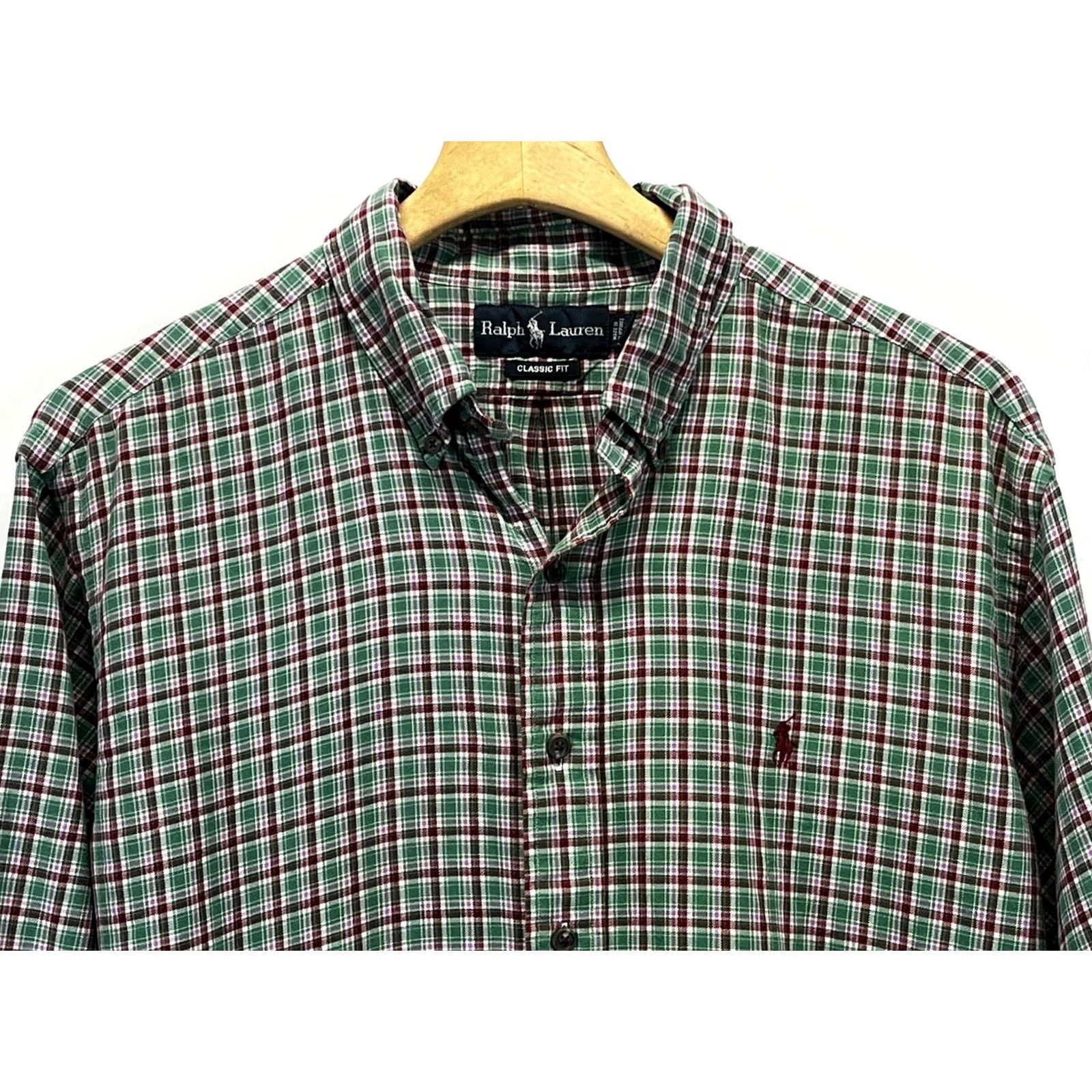 Ralph Lauren Ralph Lauren Button-Down Shirt Mens XL Green Red Plaid Classic Fit Pony Size US XL / EU 56 / 4 - 3 Thumbnail