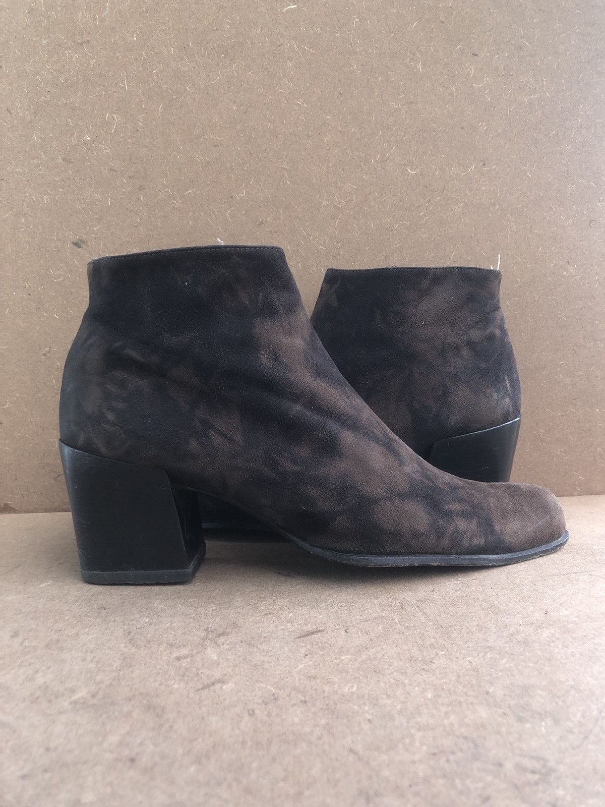 Prada × Vintage Vtg Prada Brown Suede Leather Women’s Ankle Boots Size 39 Size US 9 / IT 39 - 1 Thumbnail