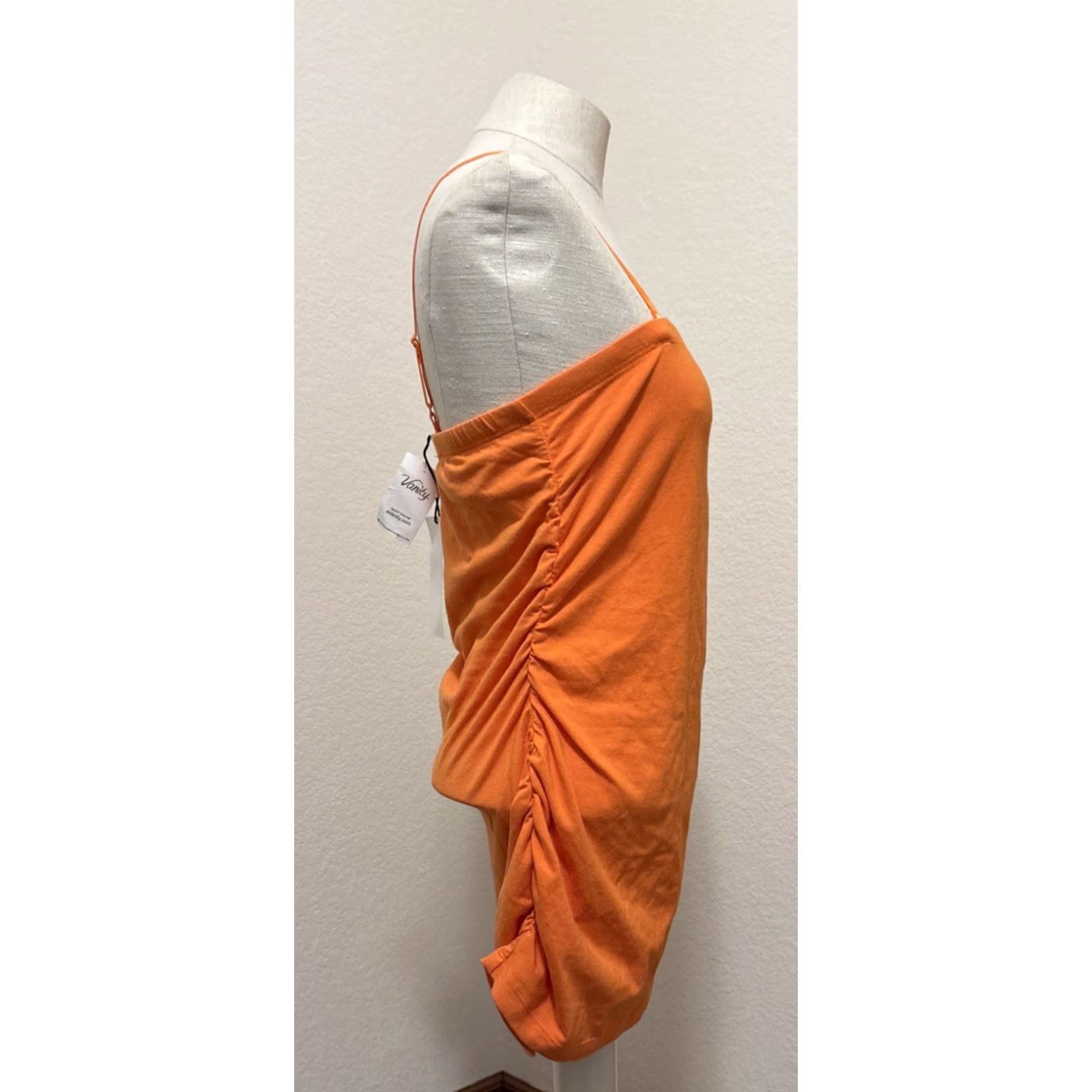 Vintage Vanity Tank Top Shirt Womens L Orange Spaghetti Strap Sleeveless Adjustable Built-In Bra 90s Y2K Size L / US 10 / IT 46 - 4 Thumbnail