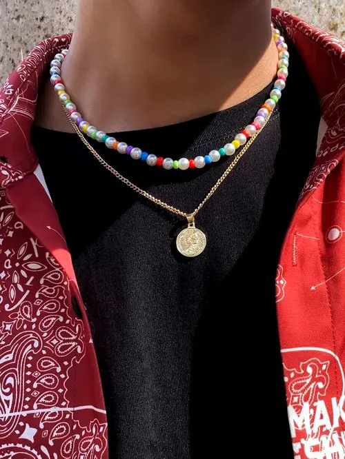 Jewelry × Vintage Retro Punk Necklace Pearl Choker Flower Charm 2pc Size ONE SIZE - 1 Thumbnail