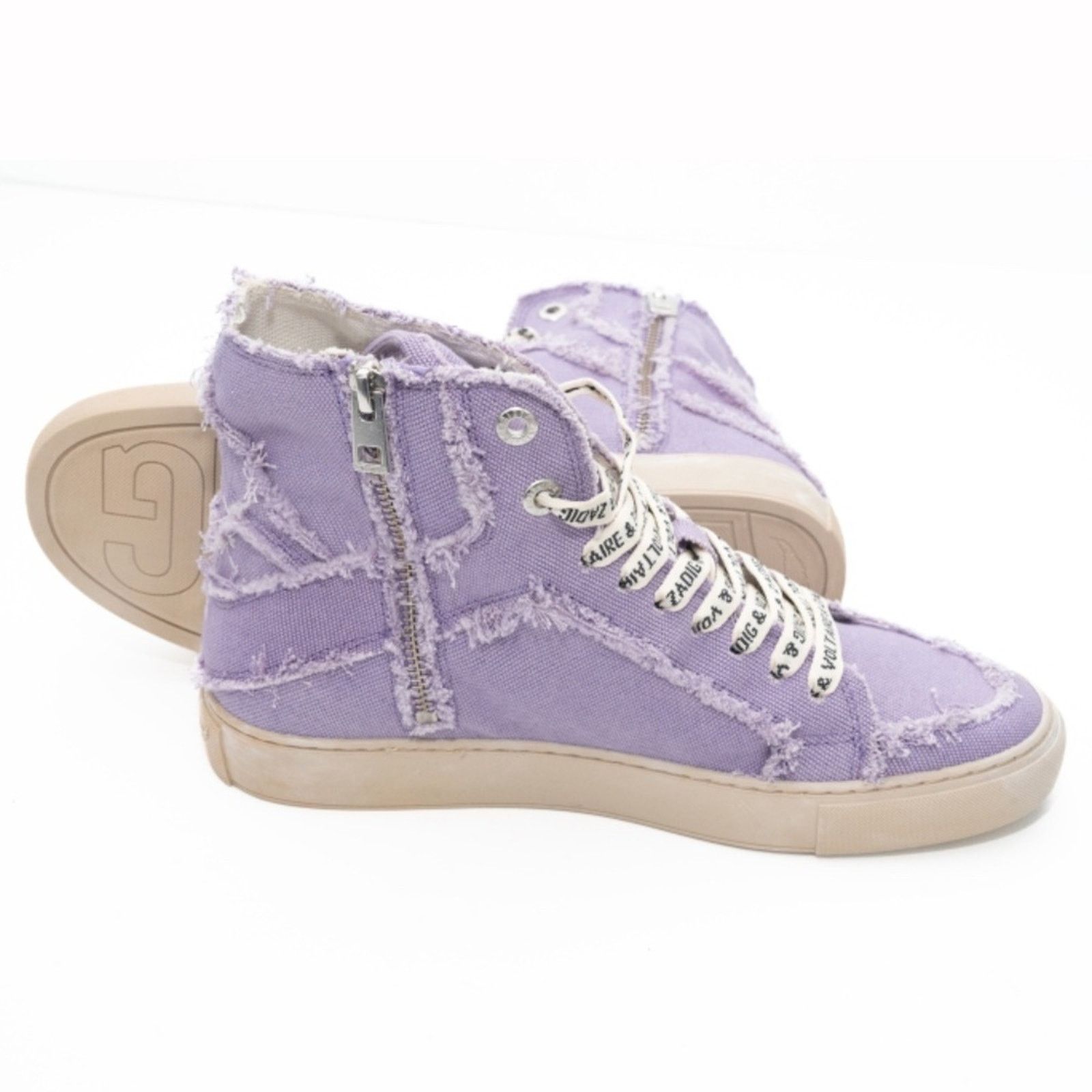Zadig & Voltaire Zadig Voltaire. High Flash Canvas Shoes In Purple. Size US 9 / IT 39 - 13 Thumbnail