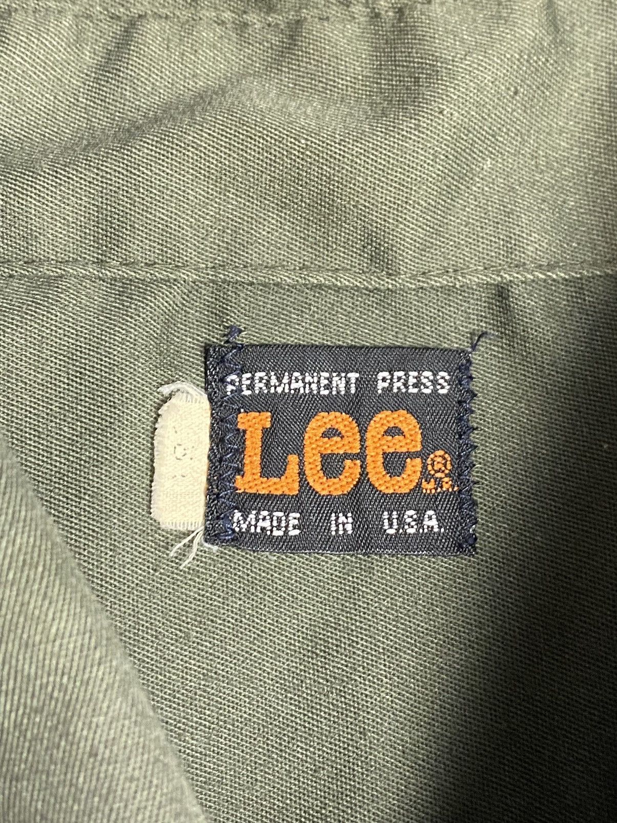 Lee VTG 70s Lee Permanent Press Work Shirt Khaki XL USA Military Size US XL / EU 56 / 4 - 16 Thumbnail