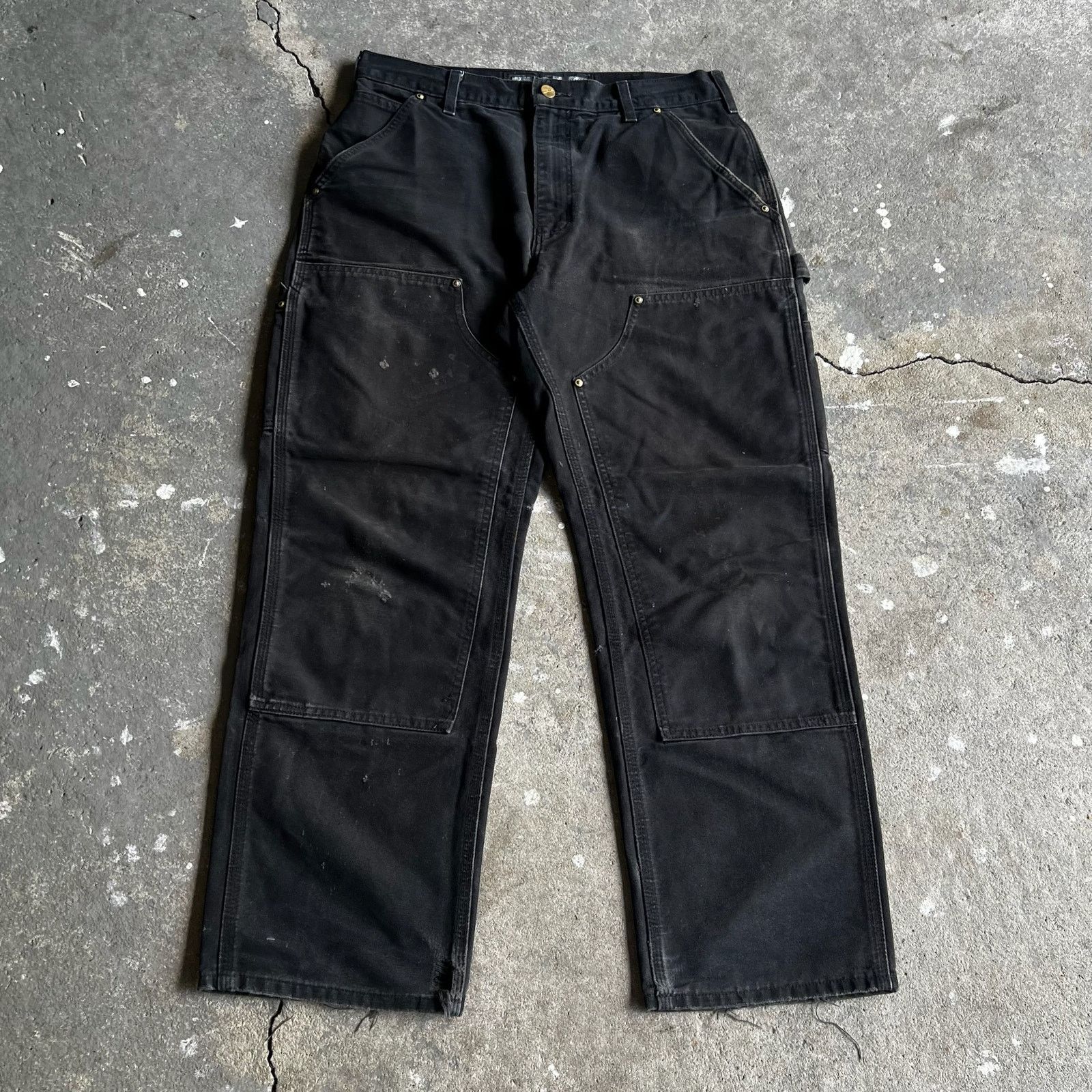 Carhartt × Vintage Carhartt black double knee work wear carpenter pants Size US 31 - 1 Thumbnail