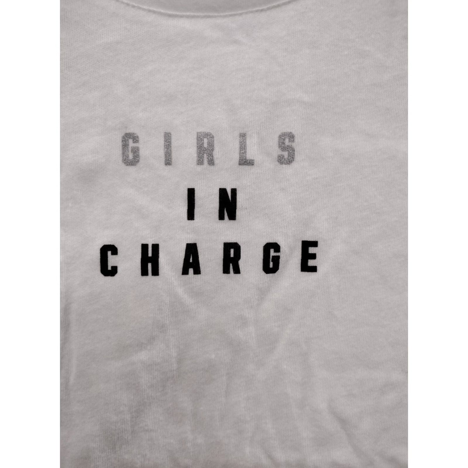 Victoria's Secret PINK Victoria's Secret Crop Tank-Top Logo Girls In Charge Sleeveless White Small Tank Top Women Adult Regular Cotton Blend Shirt/Top Size S / US 4 / IT 40 - 6 Thumbnail