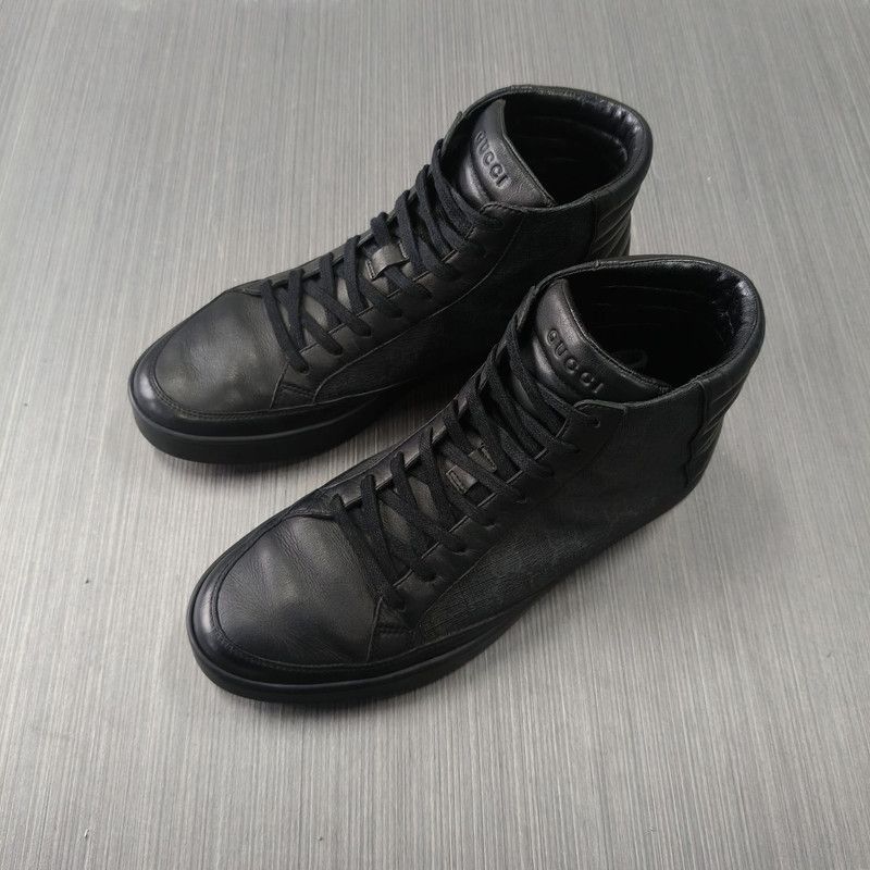 Gucci Gucci Black High-Top Sneakers Size US 8 / EU 41 - 1 Thumbnail