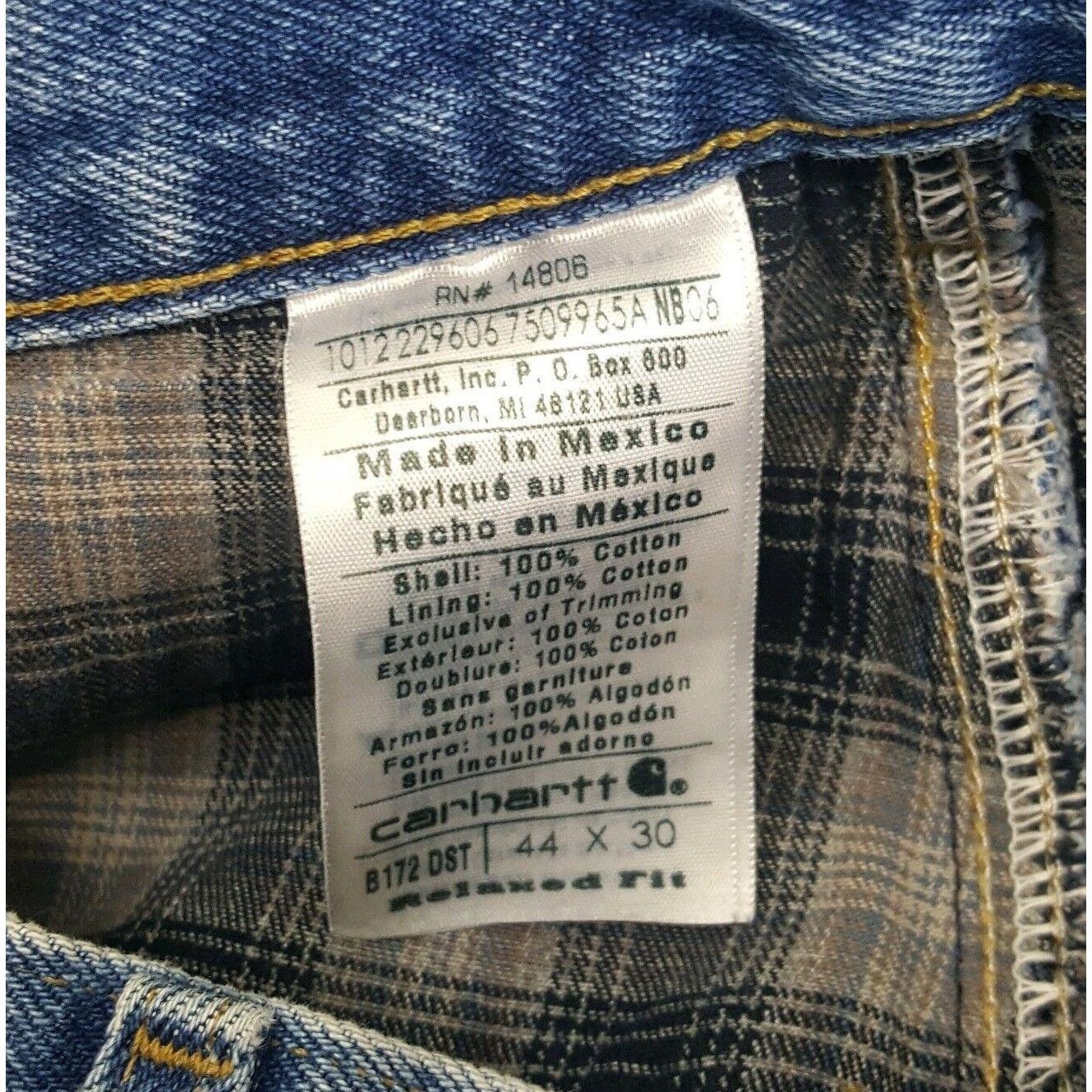 Carhartt Carhartt 44x30 Mens Flannel Lined Jeans Relaxed Fit Pants B1 Size US 44 / EU 60 - 3 Thumbnail