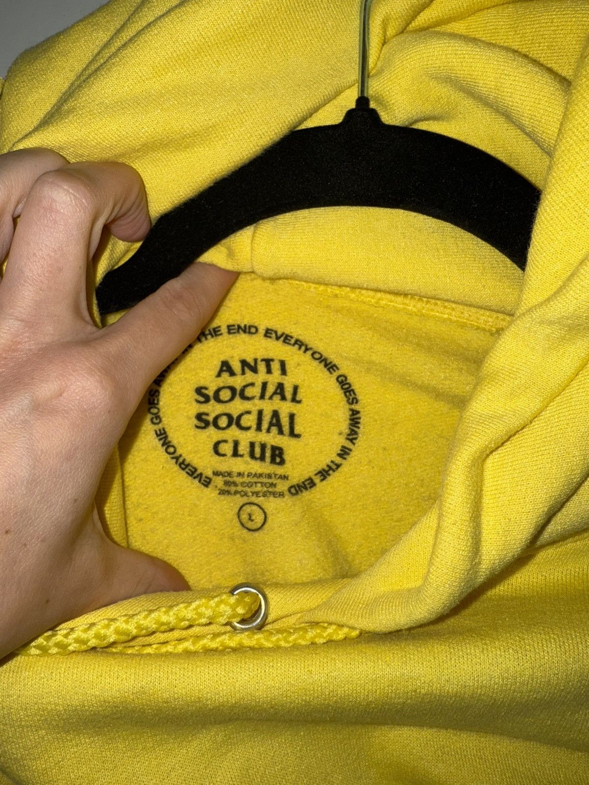 Anti Social Social Club Anti Social Social Club Hoodie (Yellow, Size L) Size L / US 10 / IT 46 - 3 Thumbnail