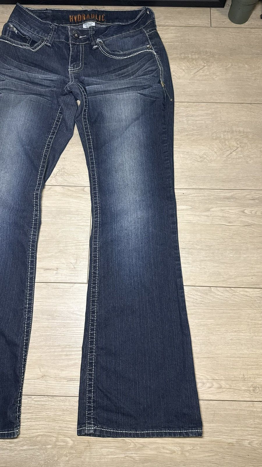 Miss Me Y2K 2000s Women’s Hydraulic Embroidered Dark Stone Wash Size 27" / US 4 / IT 40 - 3 Thumbnail