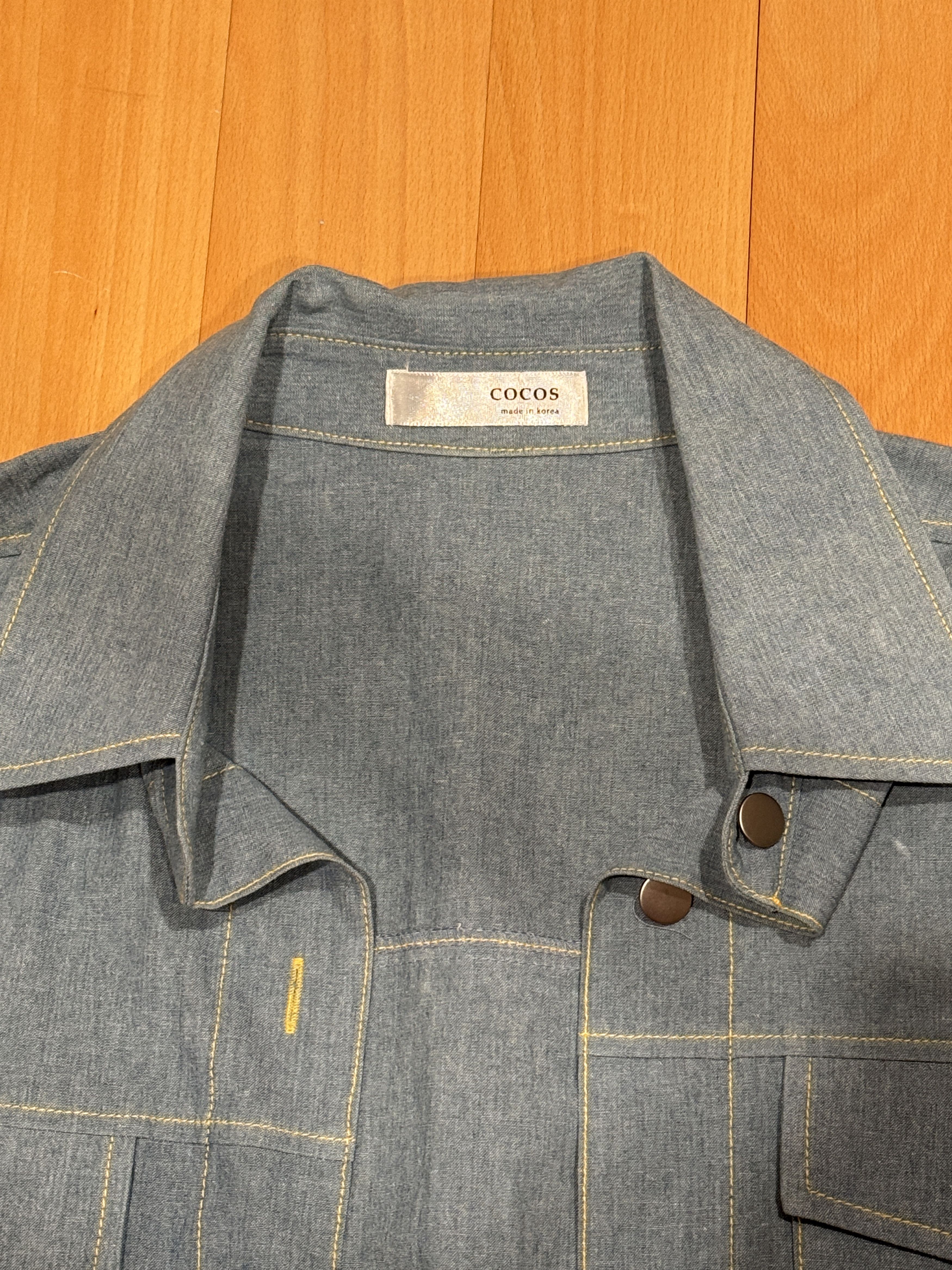 Vintage COCOS Korean Streetwear Women's Light Blue Cropped Jacket Size S / US 4 / IT 40 - 3 Thumbnail