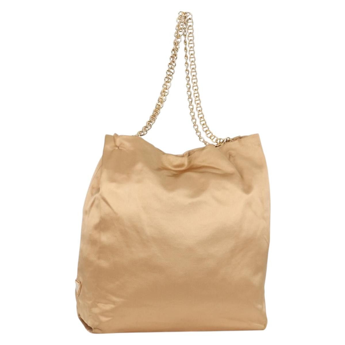 Prada PRADA Chain Tote Bag Satin Gold Size ONE SIZE - 1 Thumbnail