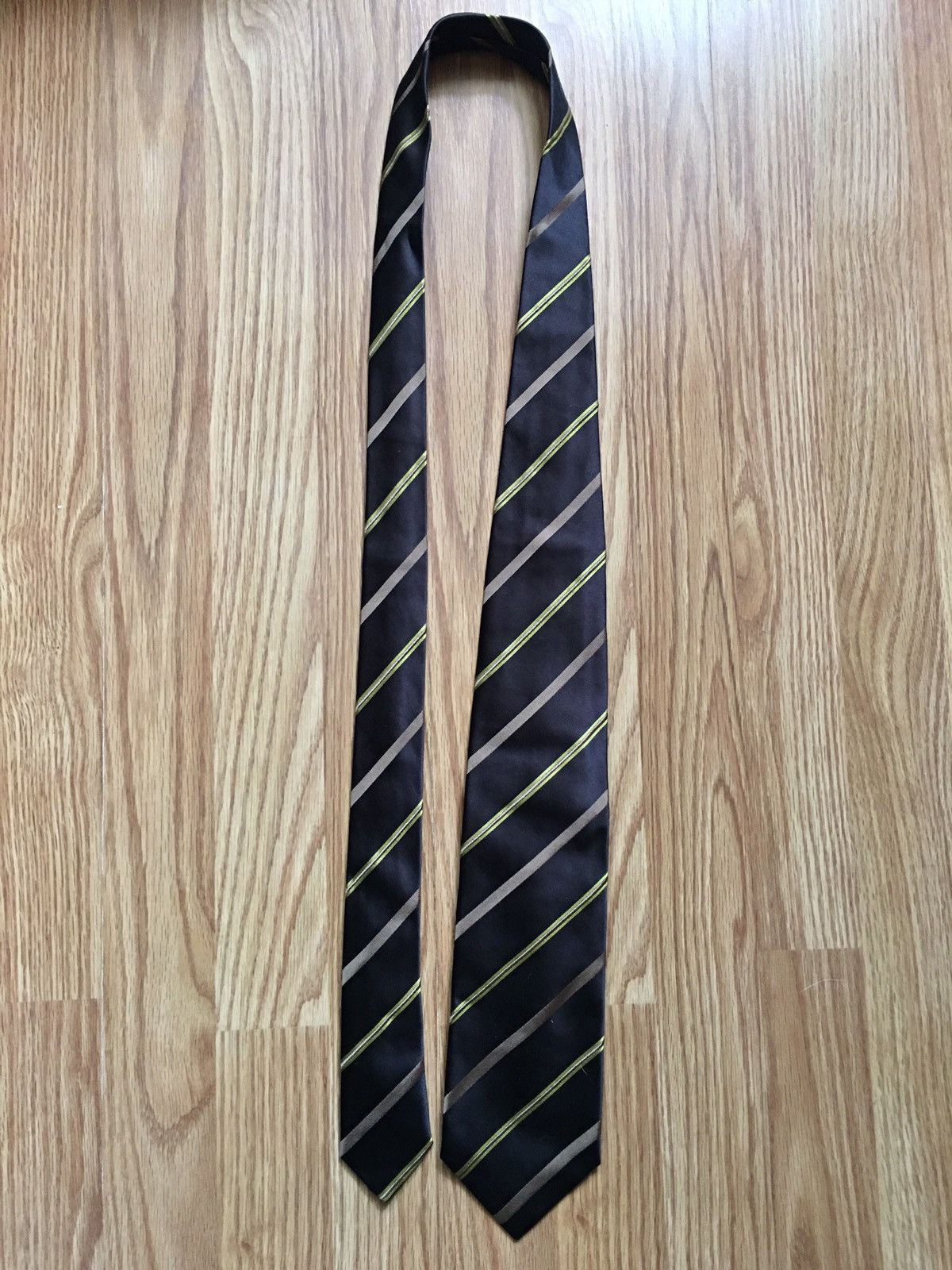 Kiton Kiton Napoli Brown Striped Silk Mens Neck Tie Size ONE SIZE - 5 Thumbnail