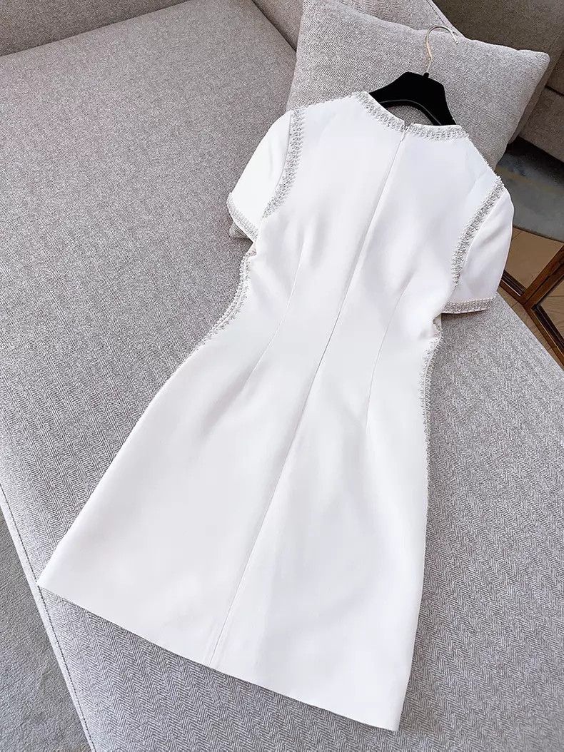 Versace Versace Small pearl decoration white dress skirt Size XS / US 0-2 / IT 36-38 - 2 Thumbnail