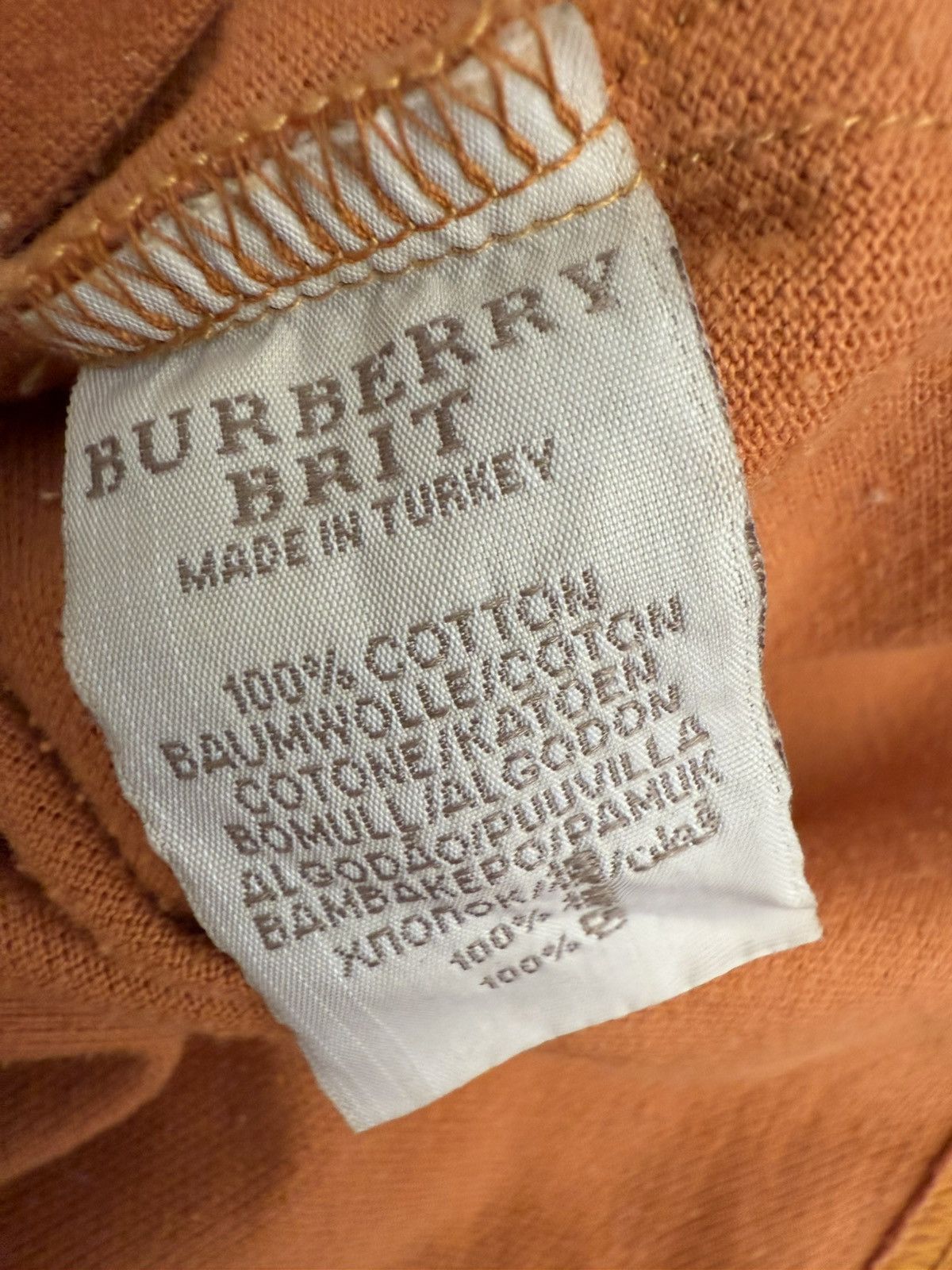 Burberry × Vintage Vintage Burberry Orange Polo Shirt – Knight Logo – Size L Size US L / EU 52-54 / 3 - 7 Thumbnail
