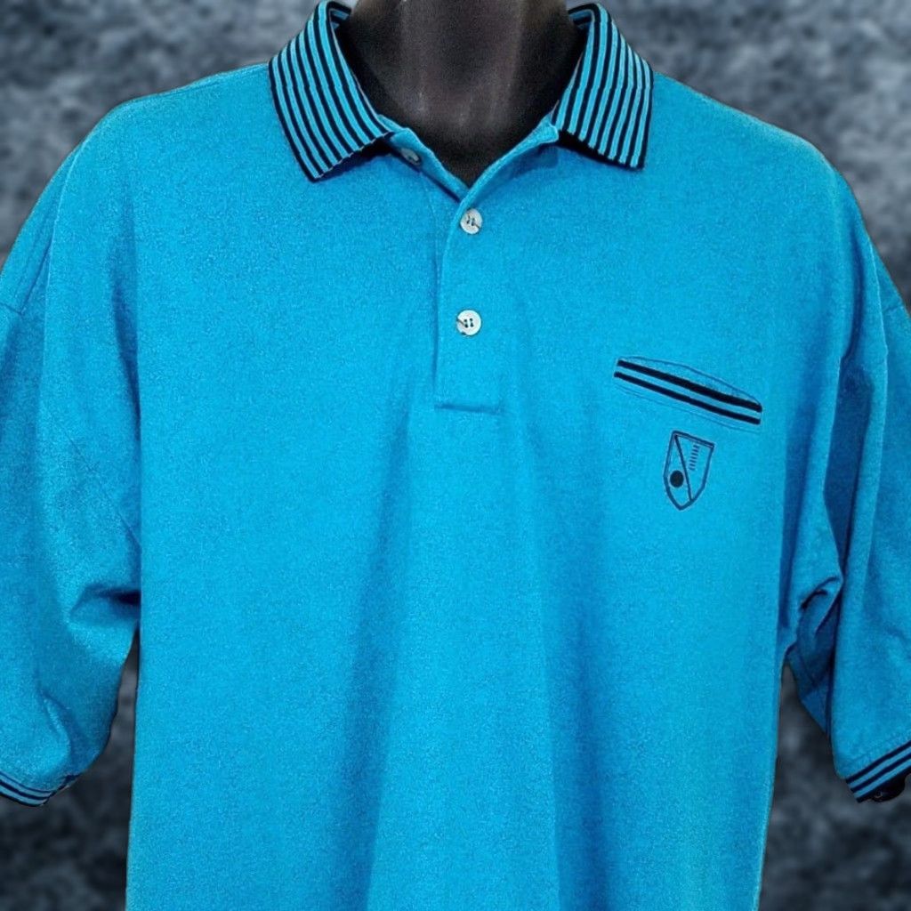 Vintage VINTAGE Xploits Sportswear Polo Shirt Mens XL Blue Teal 80s Streetwear Shirt Mens XL Polo Size US XL / EU 56 / 4 - 1 Thumbnail