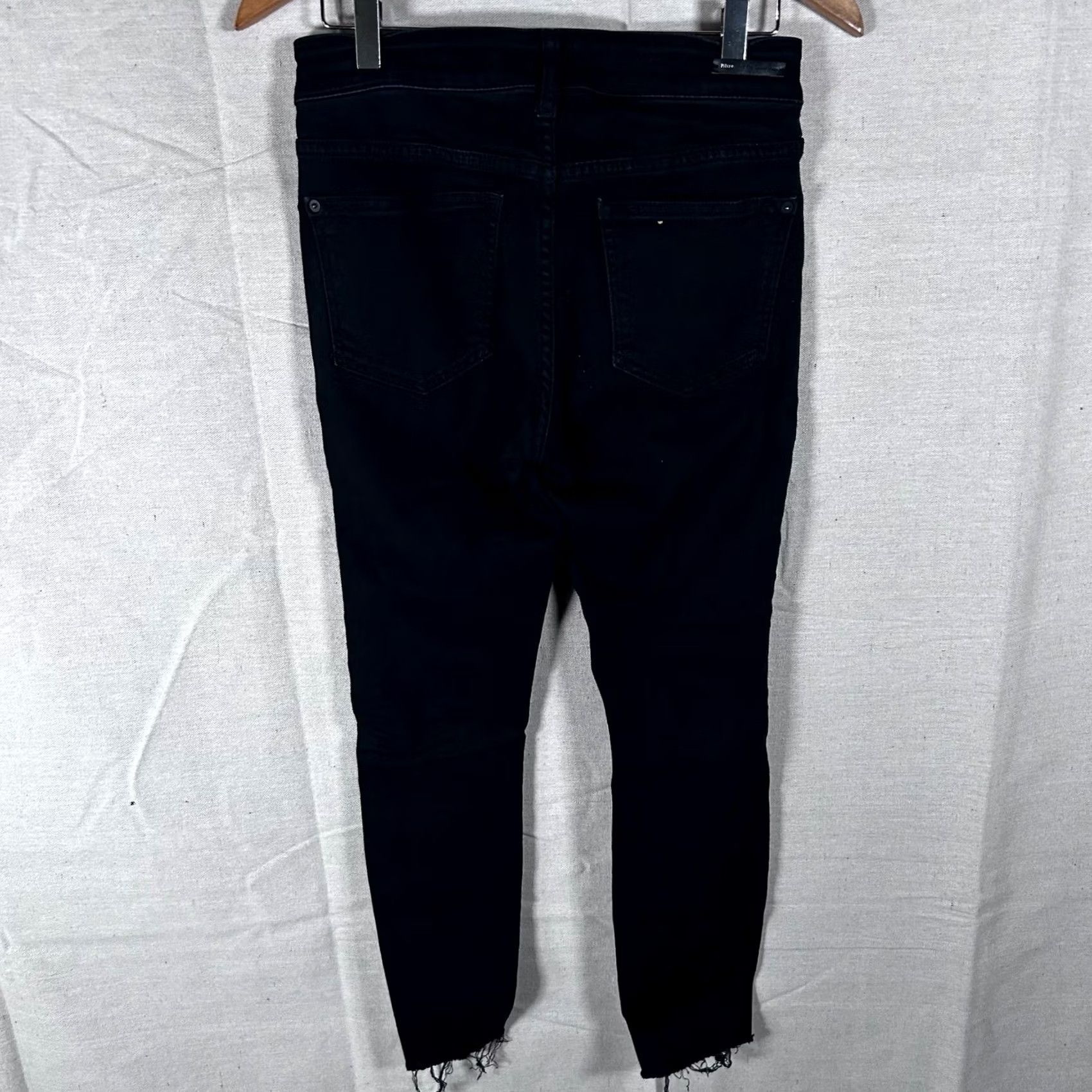 Vintage Pilcro and the Letterpress High-Rise Skinny Jeans Black Raw Hem 27 Size 27" / US 4 / IT 40 - 3 Thumbnail