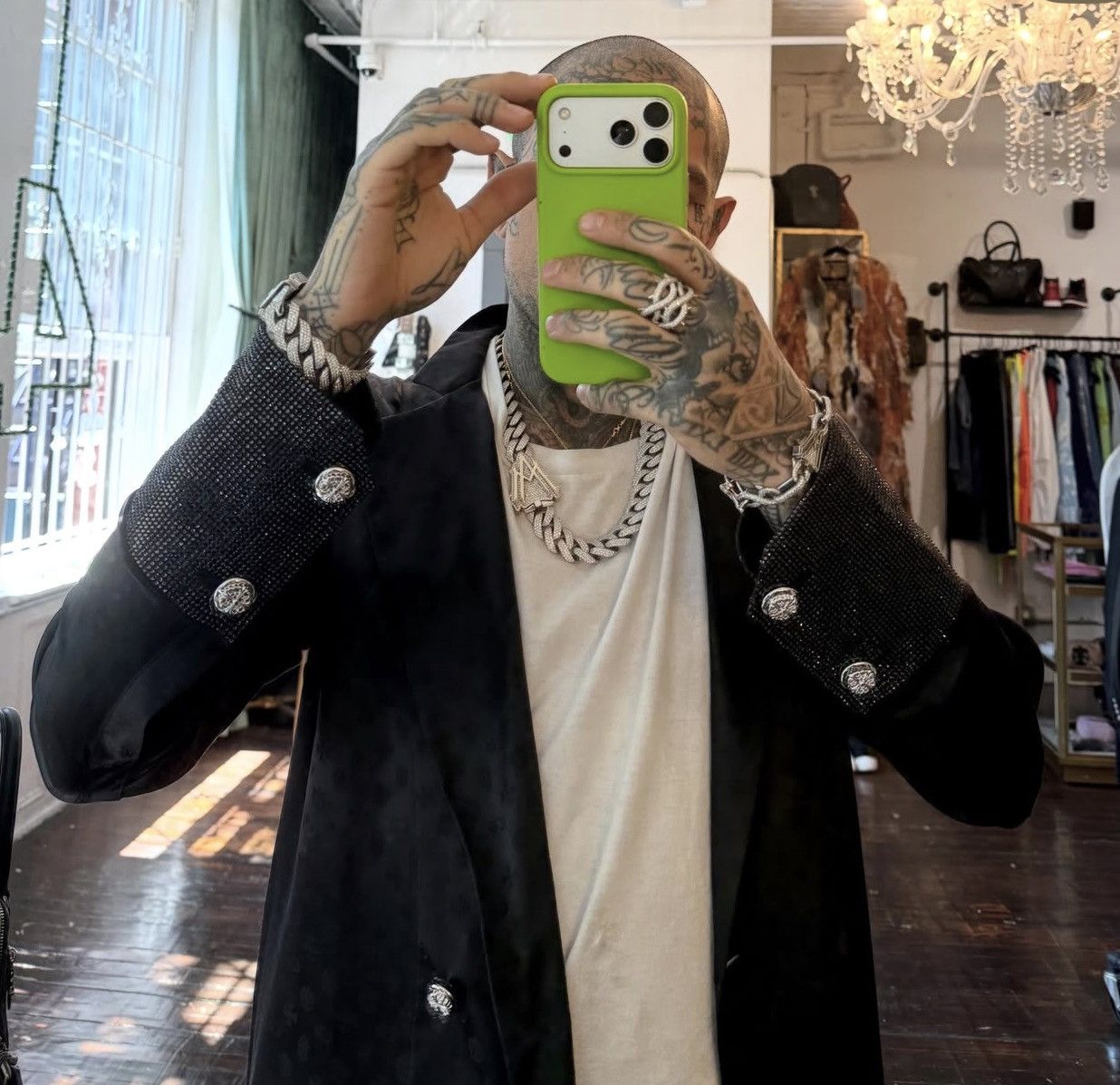 Chrome Hearts Chrome Hearts COUTURE MADE FRANCE SILK CRYSTAL JACKET Size US L / EU 52-54 / 3 - 1 Thumbnail