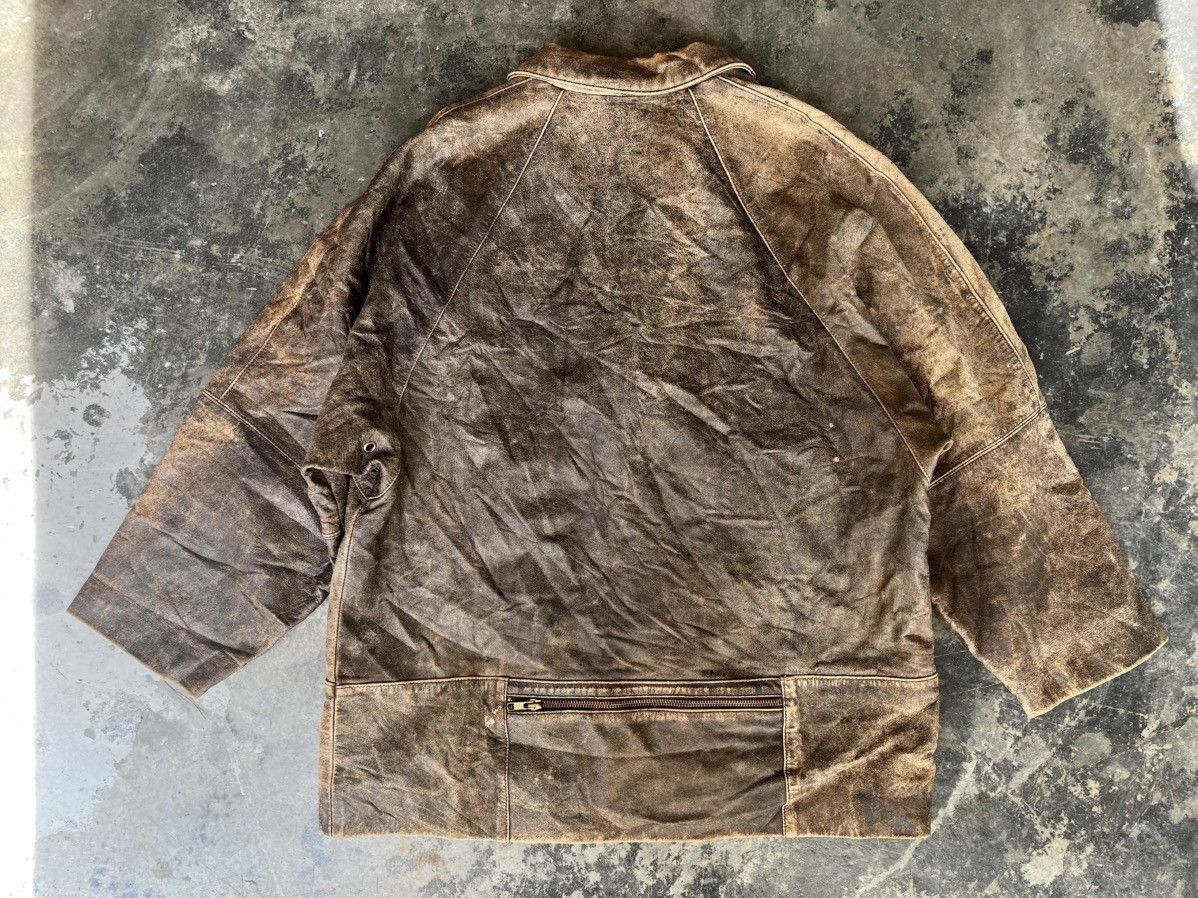 Japanese Brand Leather jacket kimono loose cut style Size US L / EU 52-54 / 3 - 12 Thumbnail