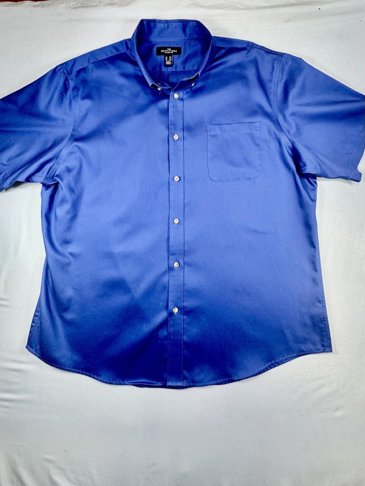 Lands' End Lands End Men's 2XL Blue Short Sleeve Outfitters Button Down Size US XXL / EU 58 / 5 - 1 Thumbnail