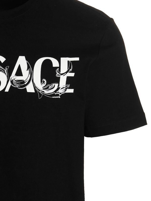 Versace o1y0525 Logo Crewneck T-Shirt in Black Size US M / EU 48-50 / 2 - 3 Thumbnail