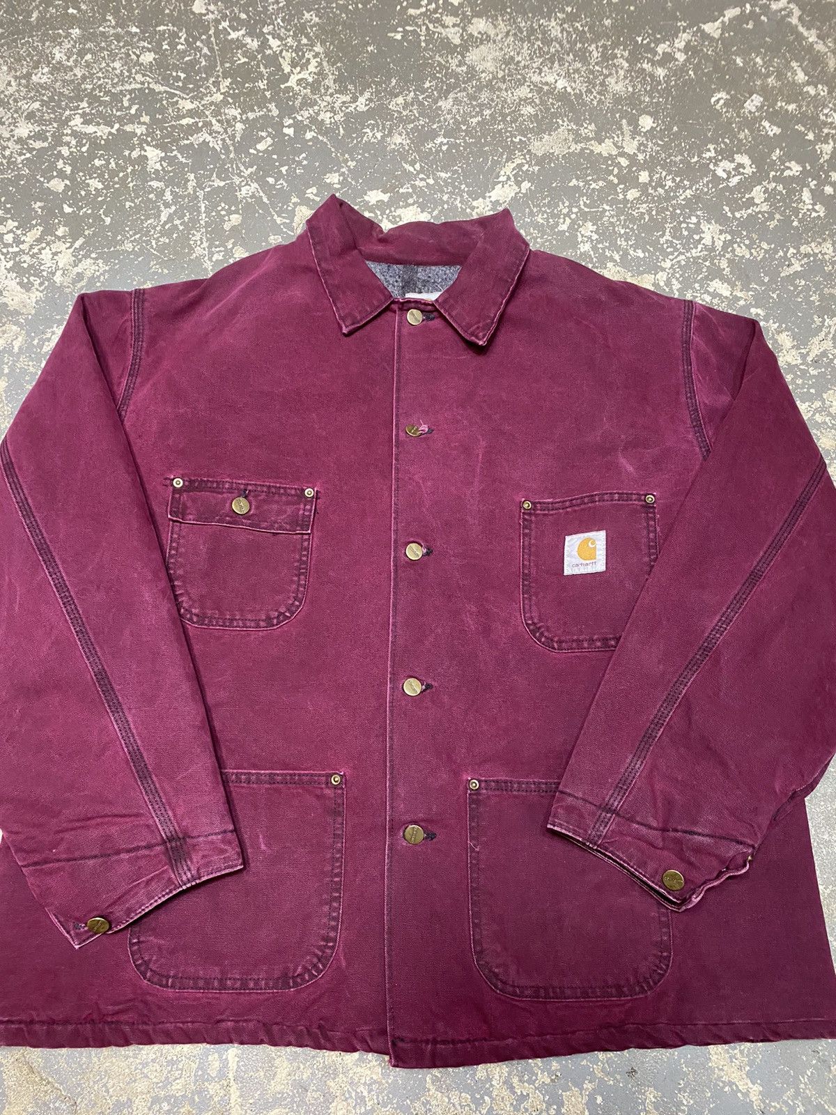 Carhartt × Vintage Vintage Carhartt Plum Purple Blanket Lined Chore Jacket 90s Size US XL / EU 56 / 4 - 13 Thumbnail