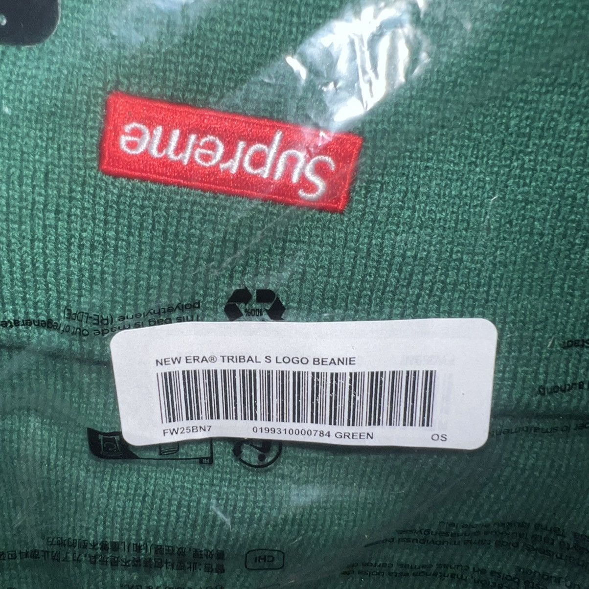 New Era × Supreme In-Hand New Era Tribal S Logo Beanie Green One Size Size ONE SIZE - 4 Thumbnail