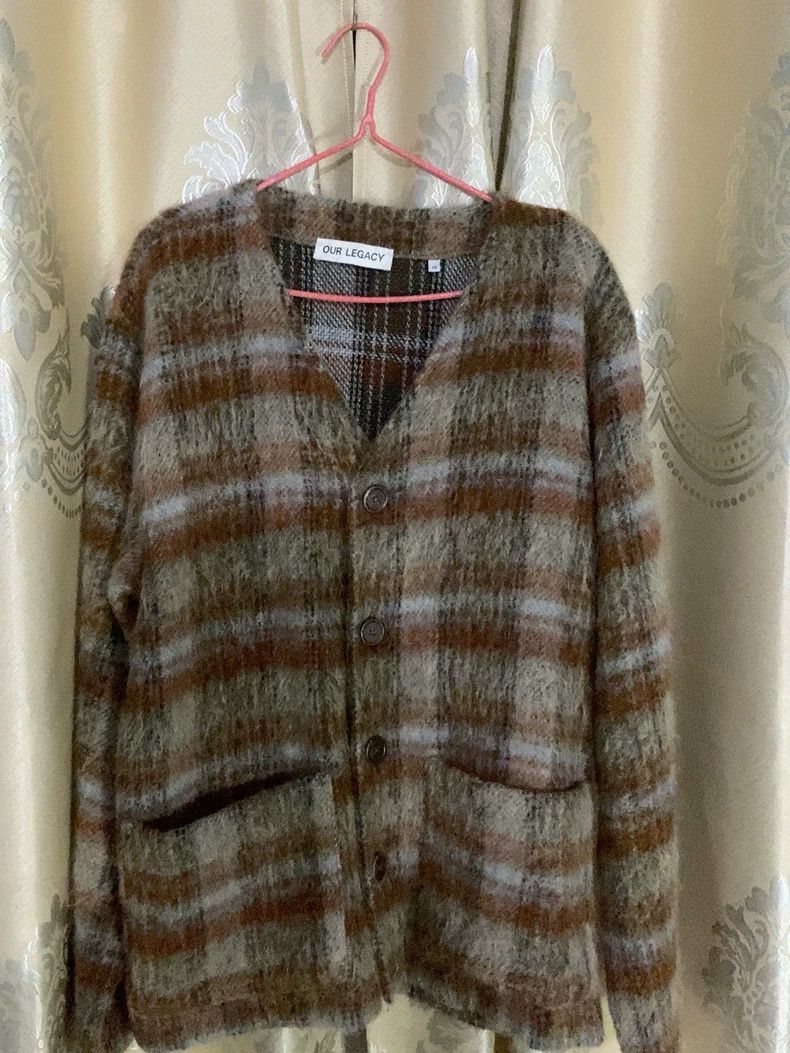 Our Legacy our legacy Brown striped horsehair sweater cardigan 2504-Ne Size US M / EU 48-50 / 2 - 2 Thumbnail