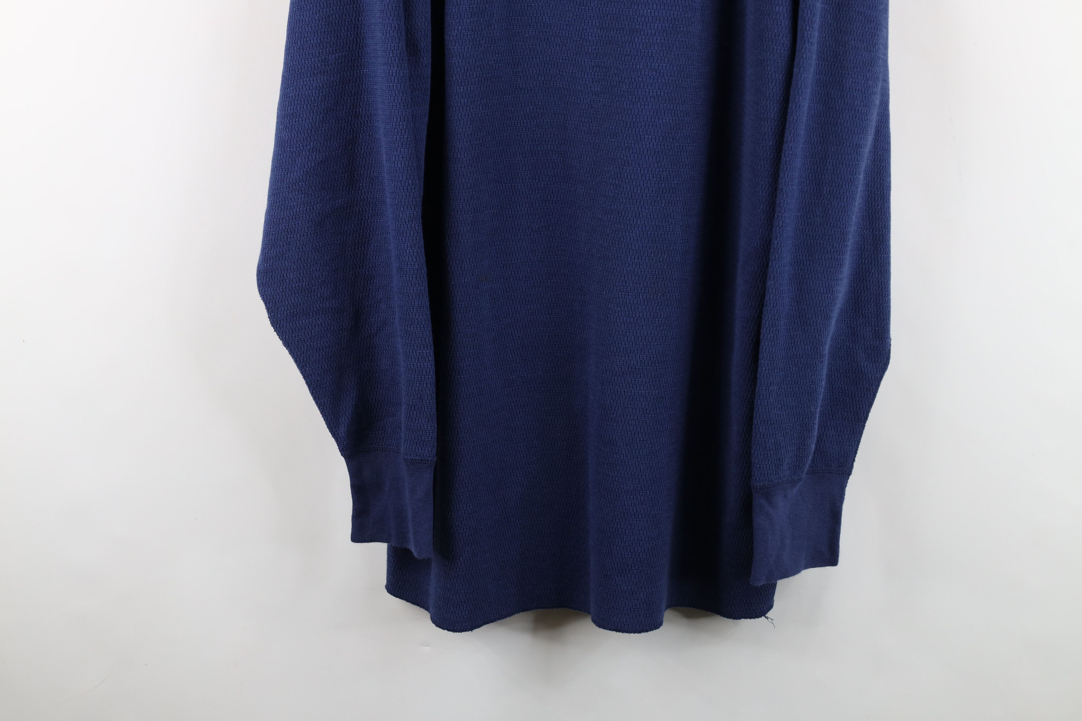 Vintage Vintage 90s Streetwear Thermal Waffle Knit T-Shirt Blue USA Size US XXL / EU 58 / 5 - 3 Thumbnail