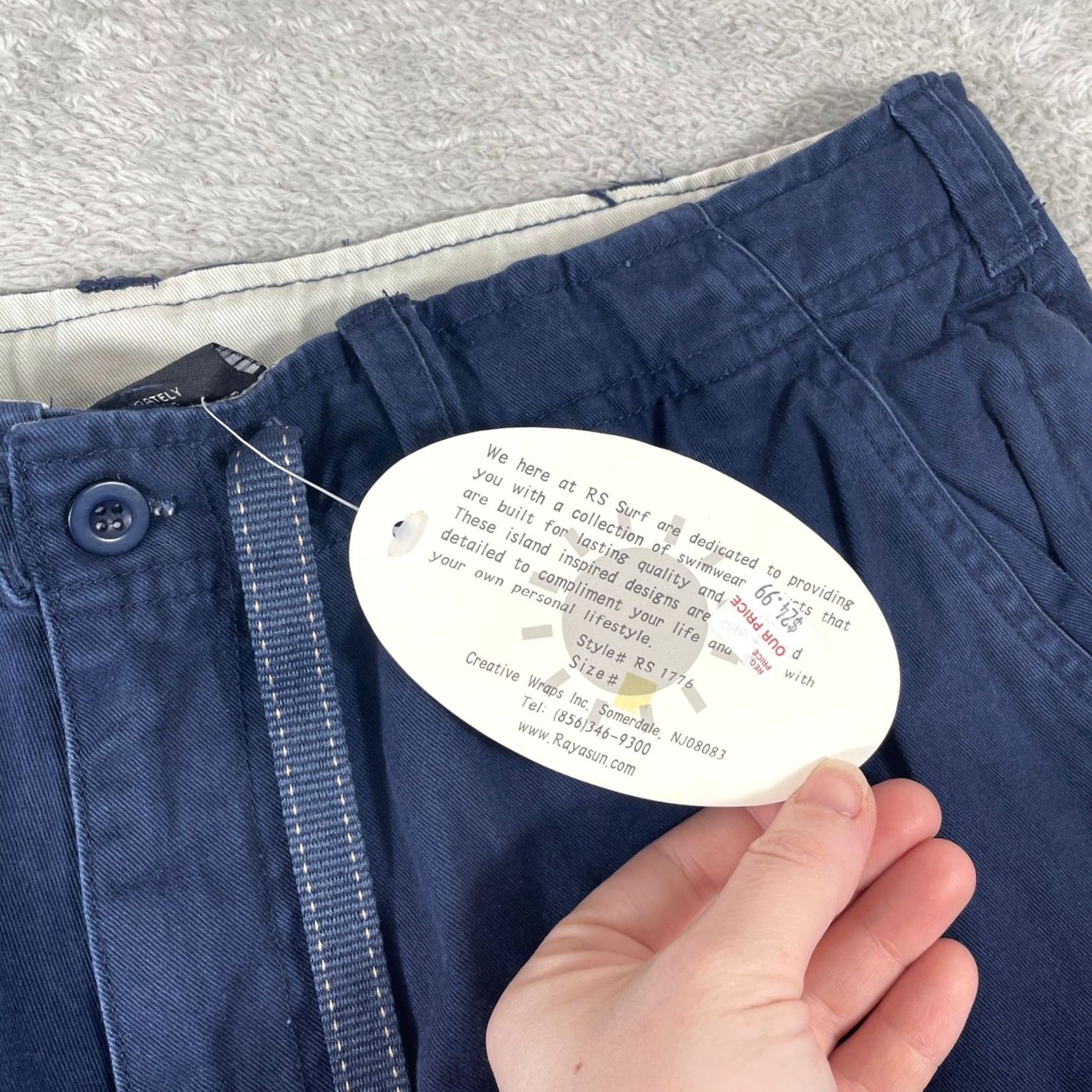 Vintage RS Surf Cargo Shorts Mens Large Navy Blue Baggy Skater Y2K Style Size US 34 / EU 50 - 4 Thumbnail