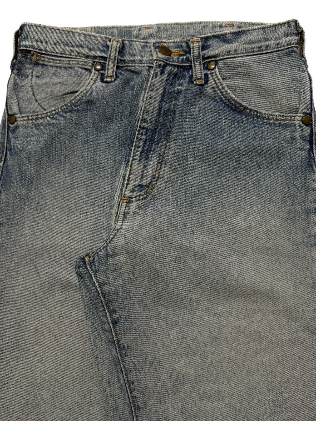 Wrangler Vintage 90s Wrangler Selvedge Faded Wash Distress Wide Leg Size 27" / US 4 / IT 40 - 3 Thumbnail