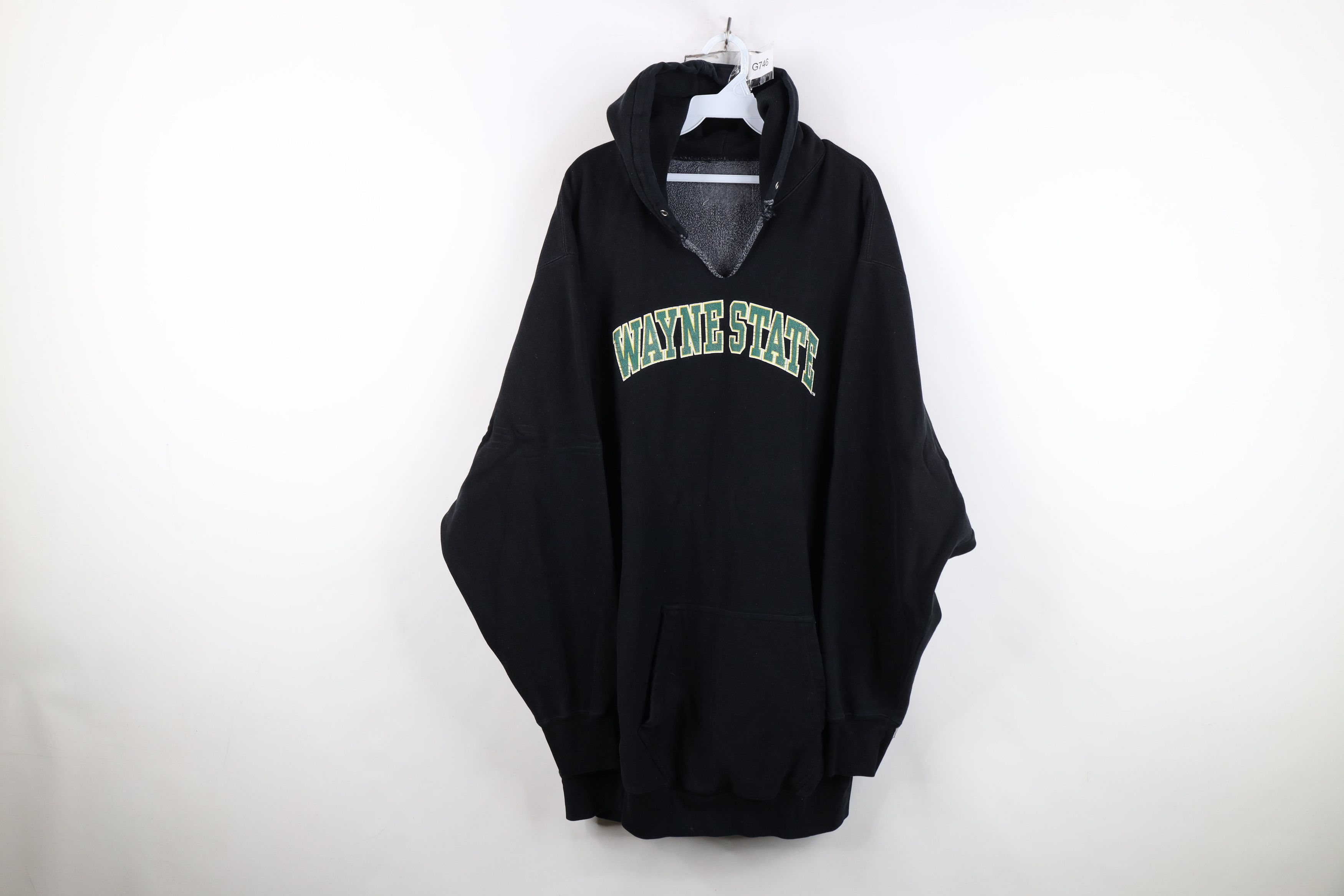 Vintage Vintage 90s Heavyweight Wayne State University Hoodie Black Size US XXL / EU 58 / 5 - 1 Thumbnail