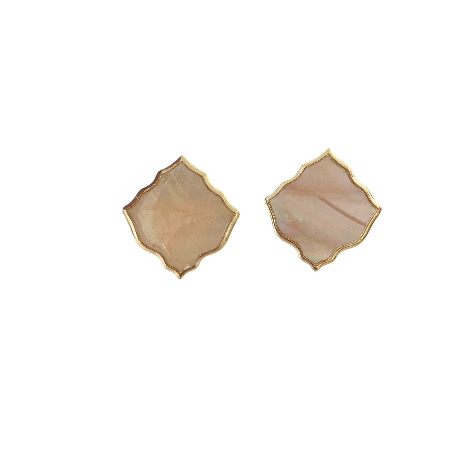 Other Peach diamond clip on earrings gold tone Size ONE SIZE - 1 Thumbnail