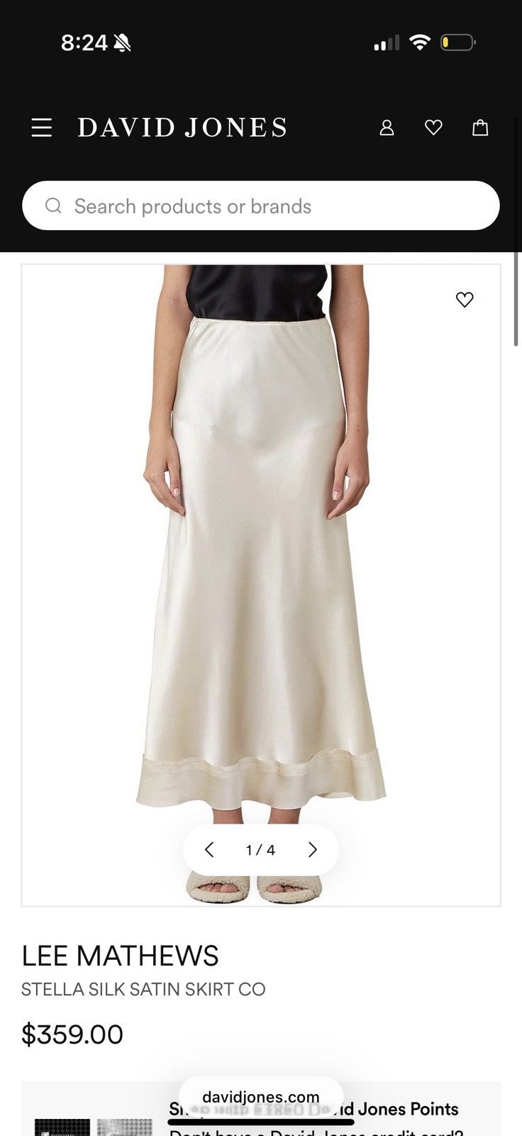Lee Mathews Lee Mathews Stella Silk Satin Midi Skirt Size 26" / US 2 / IT 38 - 2 Thumbnail