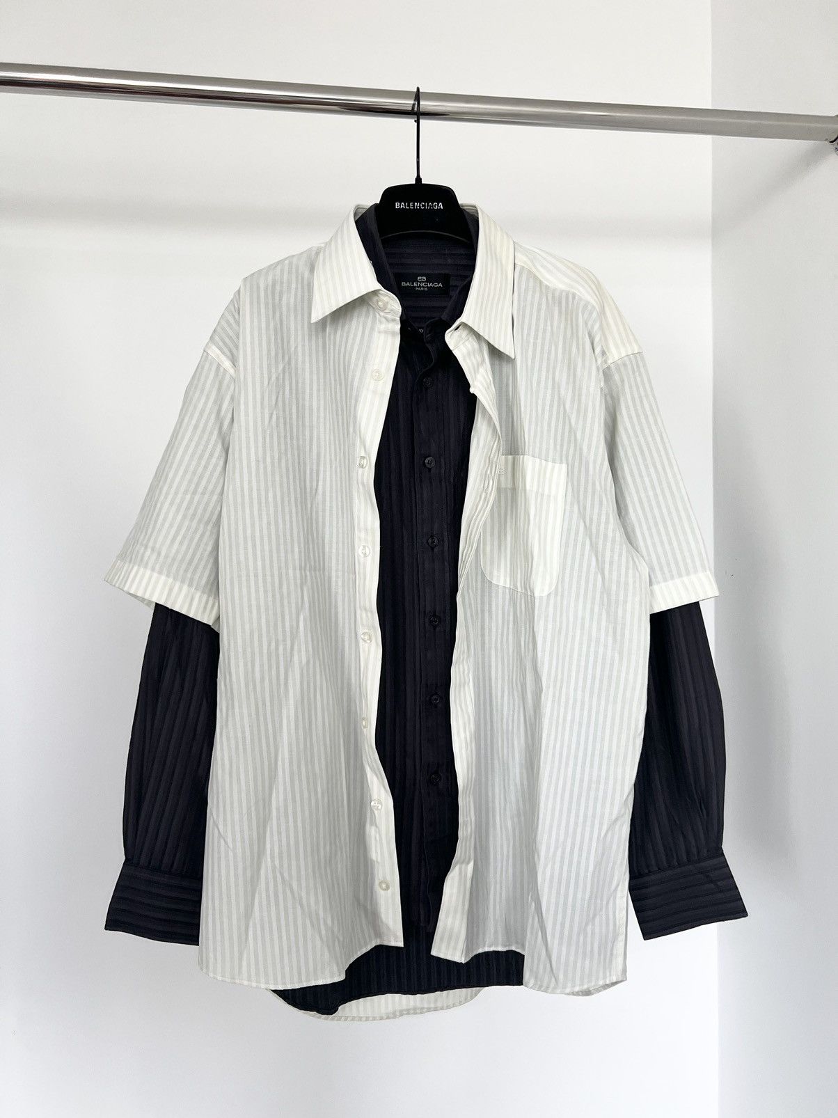 Balenciaga double shirt mens clearance
