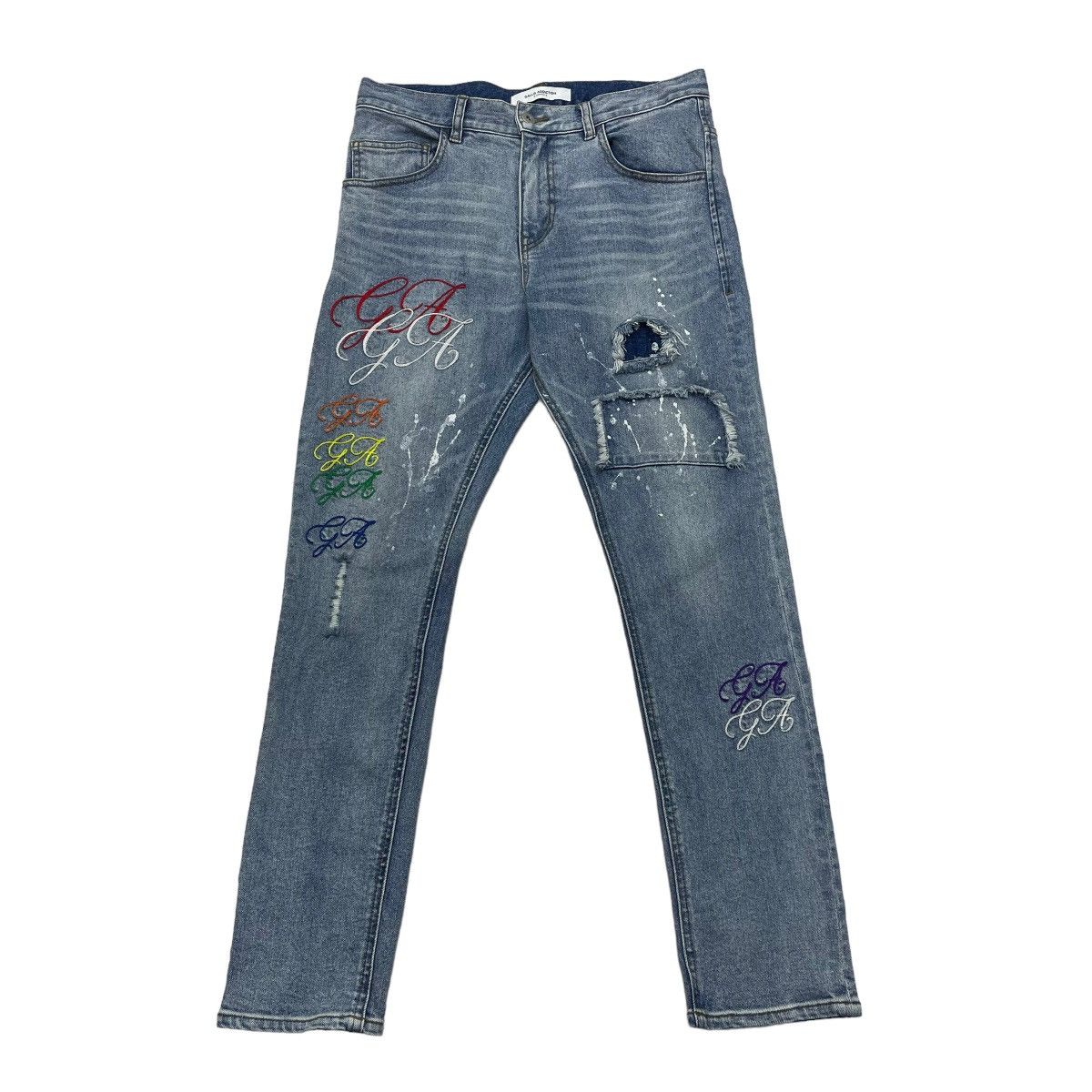 14th Addiction 📣Japanese Brand Jack Rose Distressed Denim Slim Fit Size US 32 / EU 48 - 2 Thumbnail