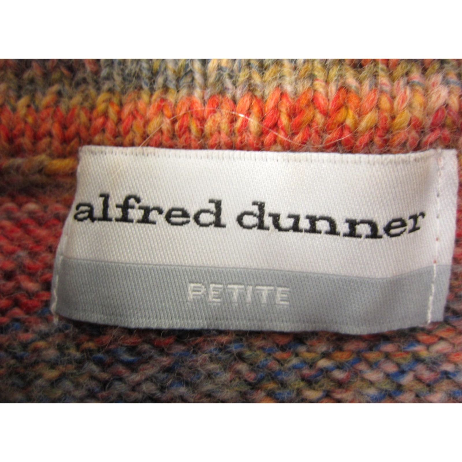 Vintage VINTAGE Alfred Dunner Sweater Women PL Orange Striped Wool Acrylic Mock Neck Long Sleeve Pullover Knit Casual 90s Womens Size L / US 10 / IT 46 - 6 Thumbnail