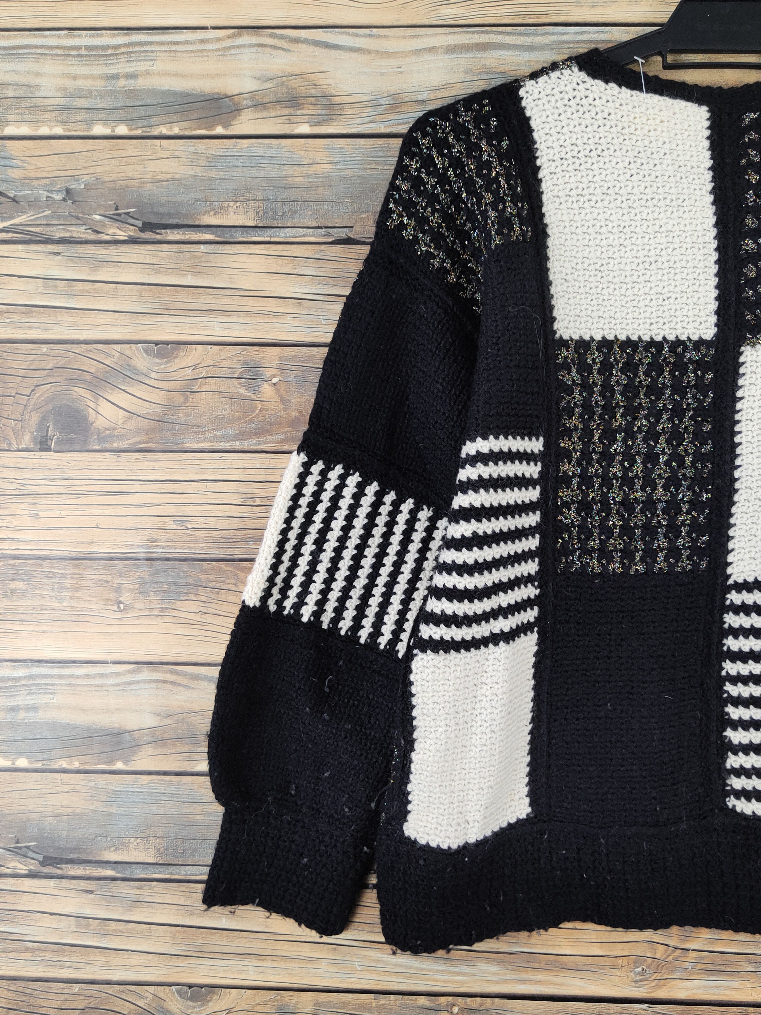 Vintage D Japan checkered Black White Knitwear Sweatshirts #W969 Size S / US 4 / IT 40 - 8 Thumbnail