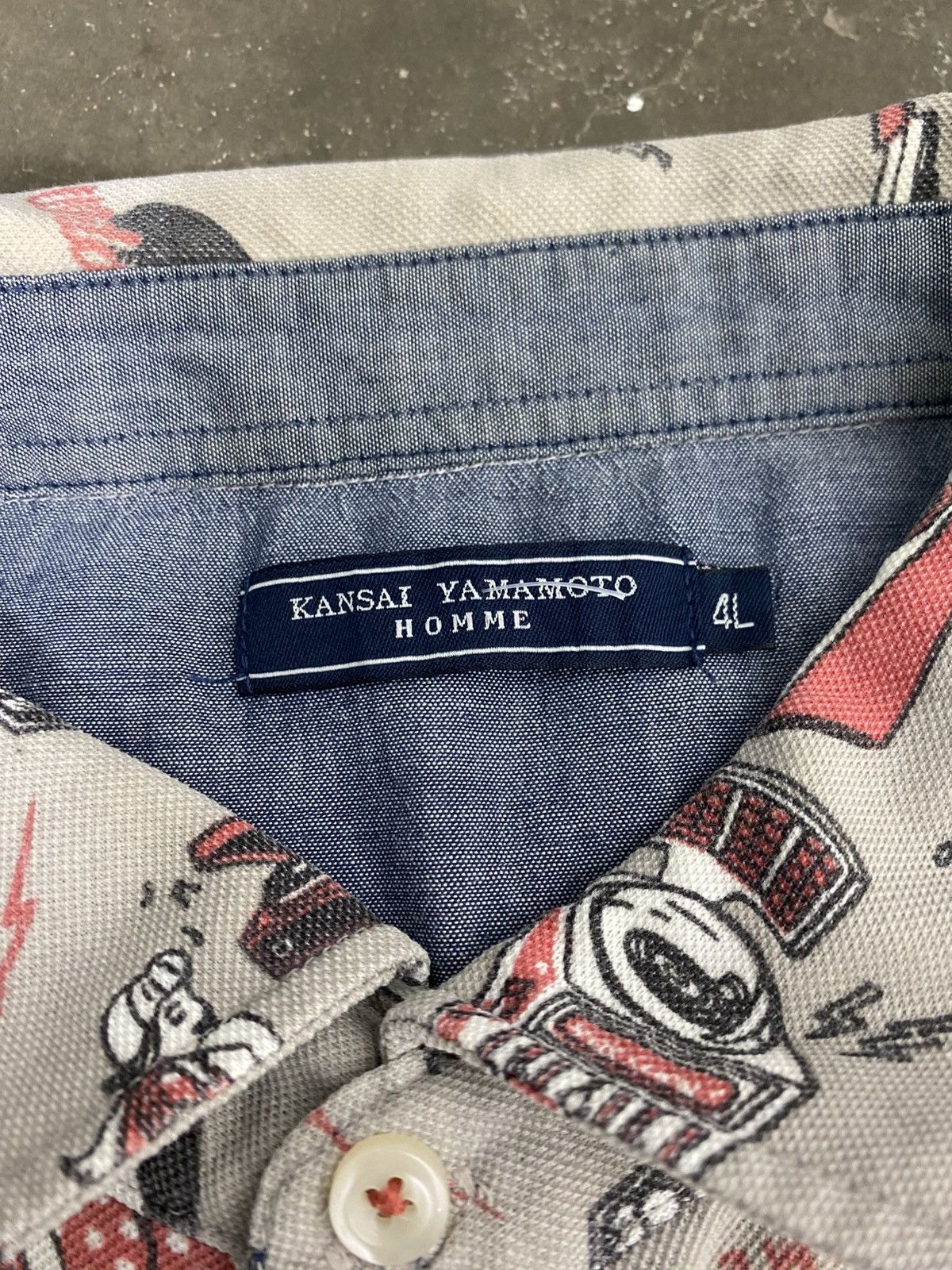Kansai Yamamoto Rare Design Kansai Yamamoto Full Print Polo Shirt Size US XL / EU 56 / 4 - 11 Thumbnail