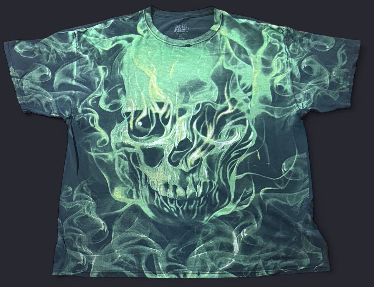 Other Flaming Skull All Print Graphic Tee Size US XL / EU 56 / 4 - 1 Thumbnail