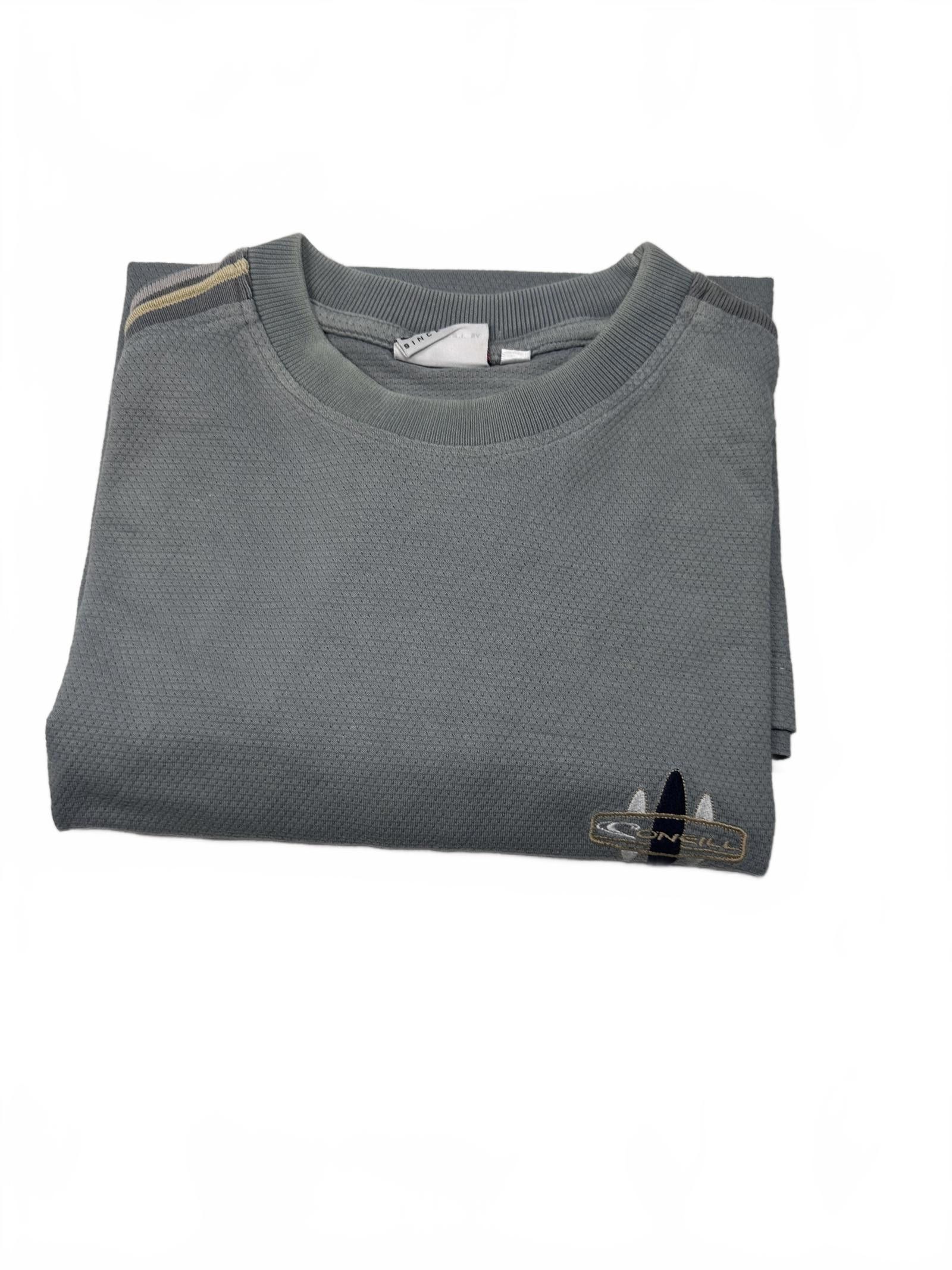 O'Neill Stylish Grey Sports T-Shirt with Striped Sleeves Size US M / EU 48-50 / 2 - 7 Thumbnail