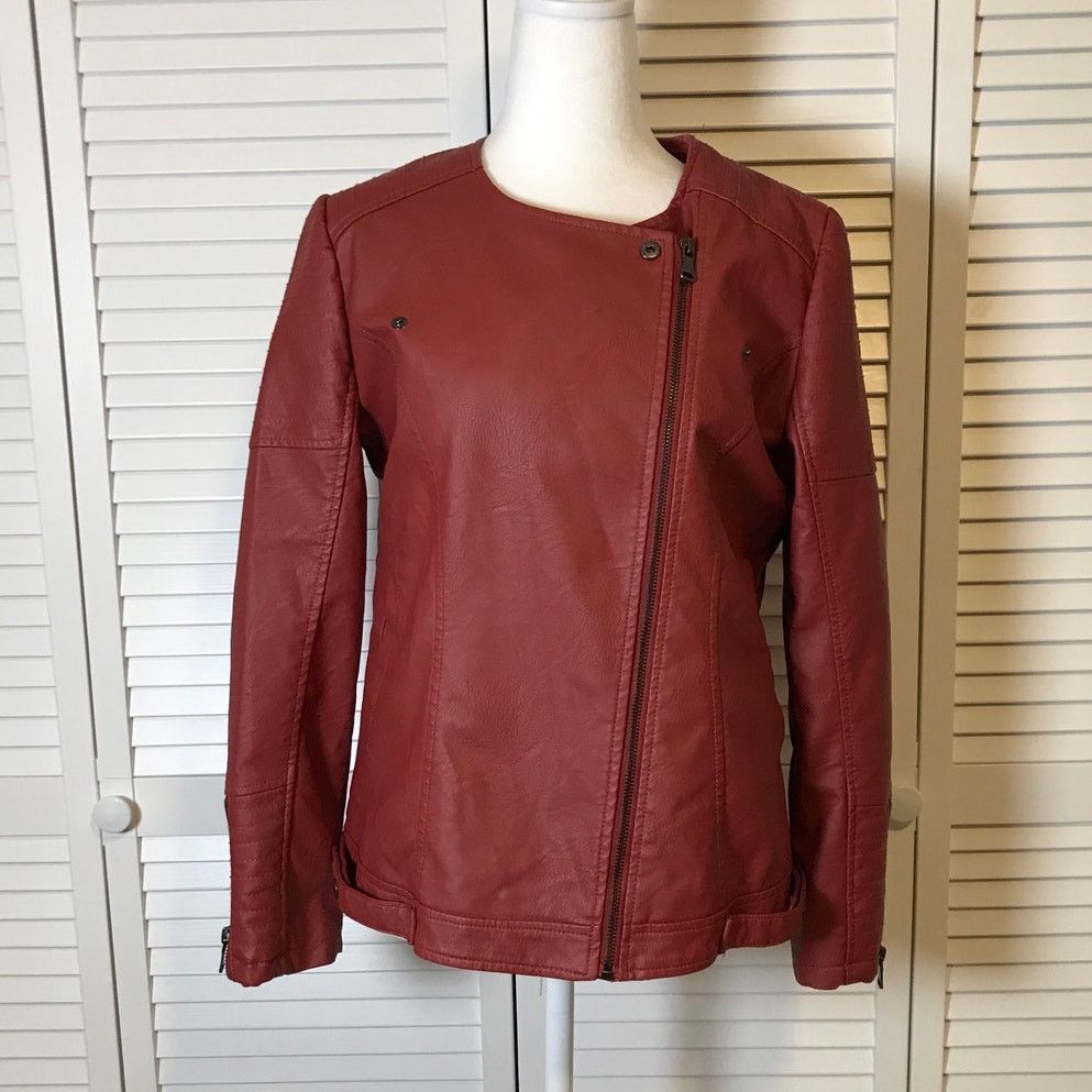 Other Signature Studio Red Faux Leather Long Sleeve Jacket M Size M / US 6-8 / IT 42-44 - 1 Thumbnail