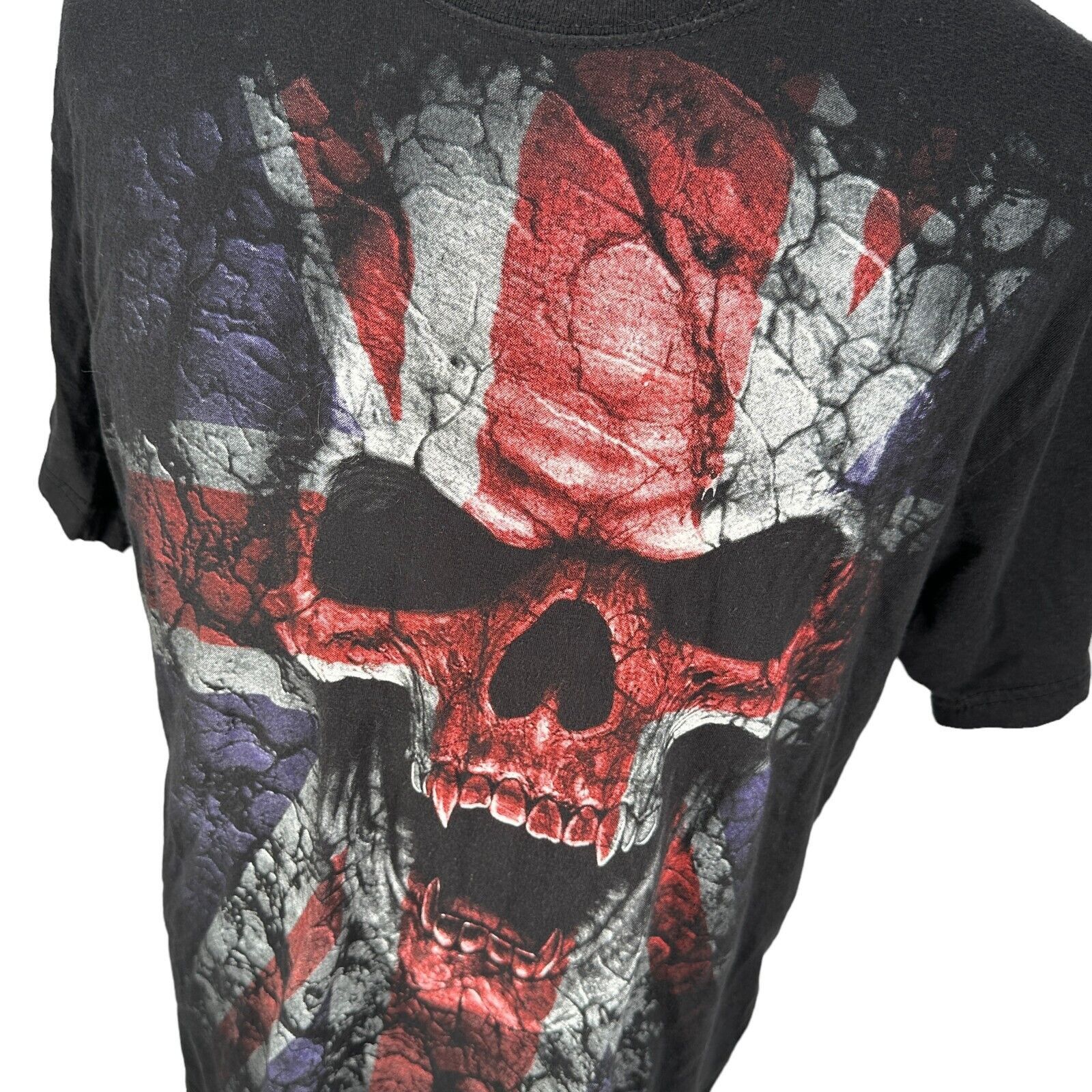 The Unbranded Brand Vintage Spiral T-Shirt Men Large Black Cotton Horror UK Flag Size US L / EU 52-54 / 3 - 5 Thumbnail